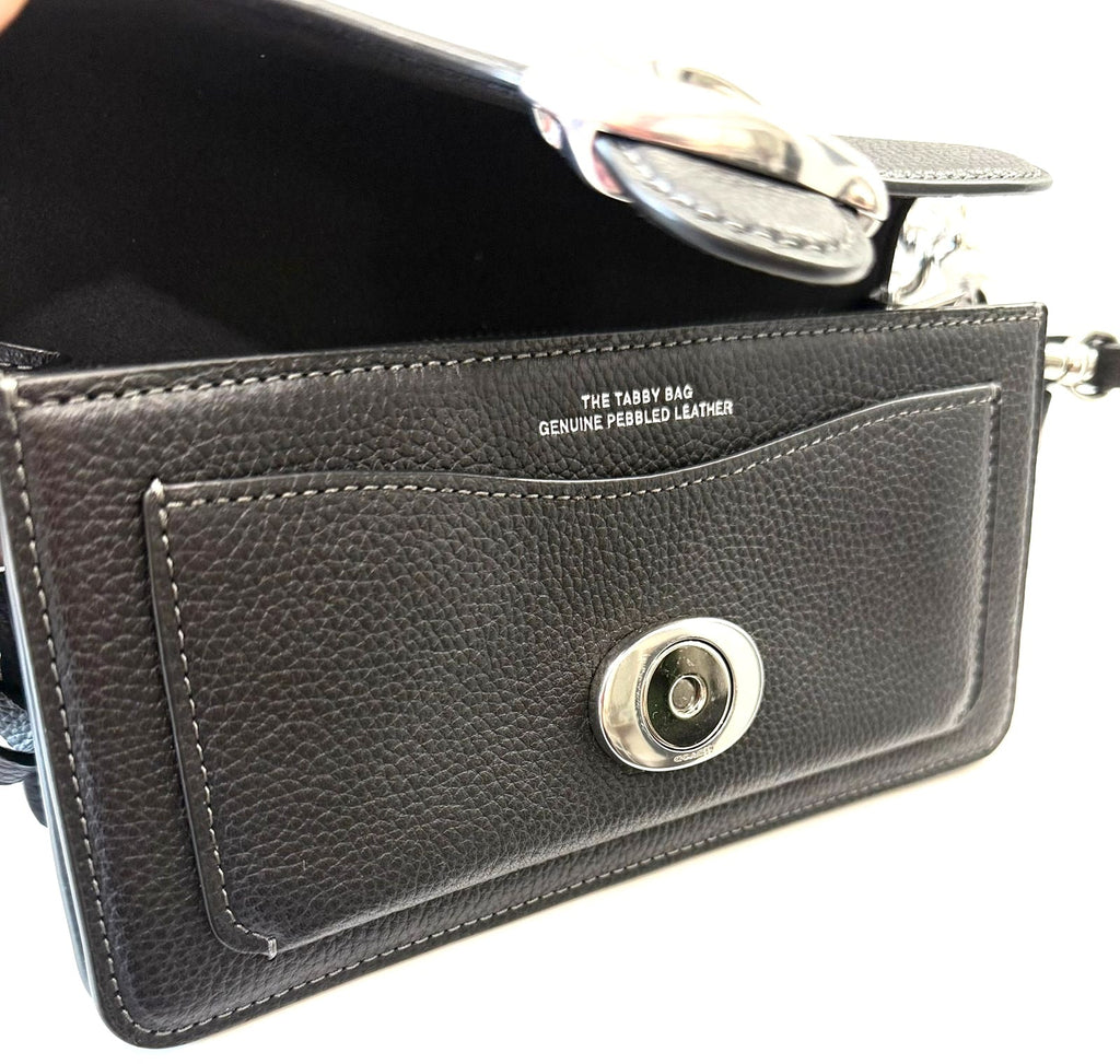 COACH CHAIN TABBY CALFSKIN LEATHER SHOULDER BAG