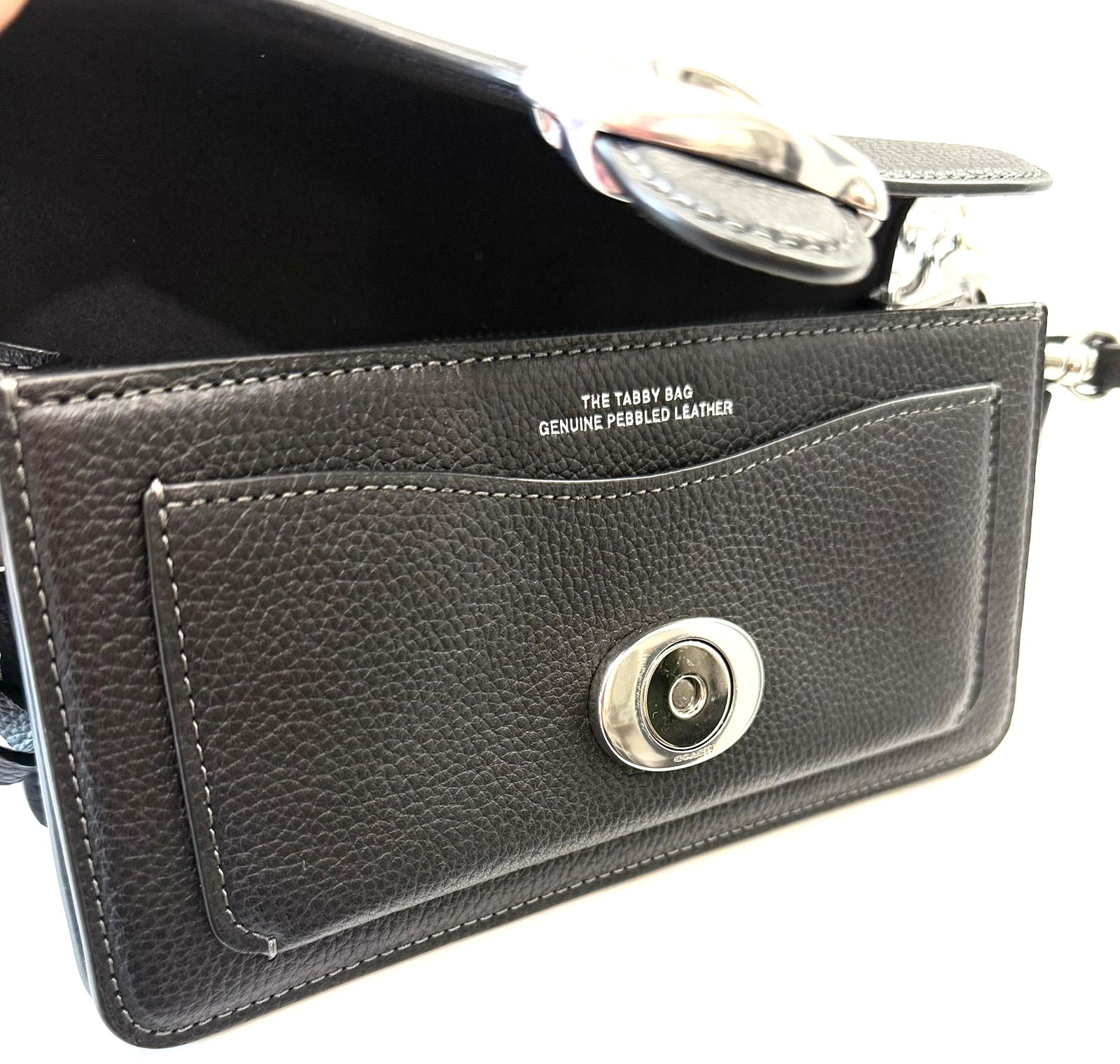 COACH CHAIN TABBY CALFSKIN LEATHER SHOULDER BAG