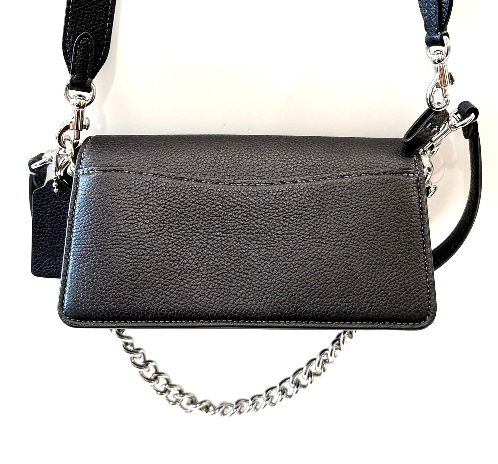COACH CHAIN TABBY CALFSKIN LEATHER SHOULDER BAG