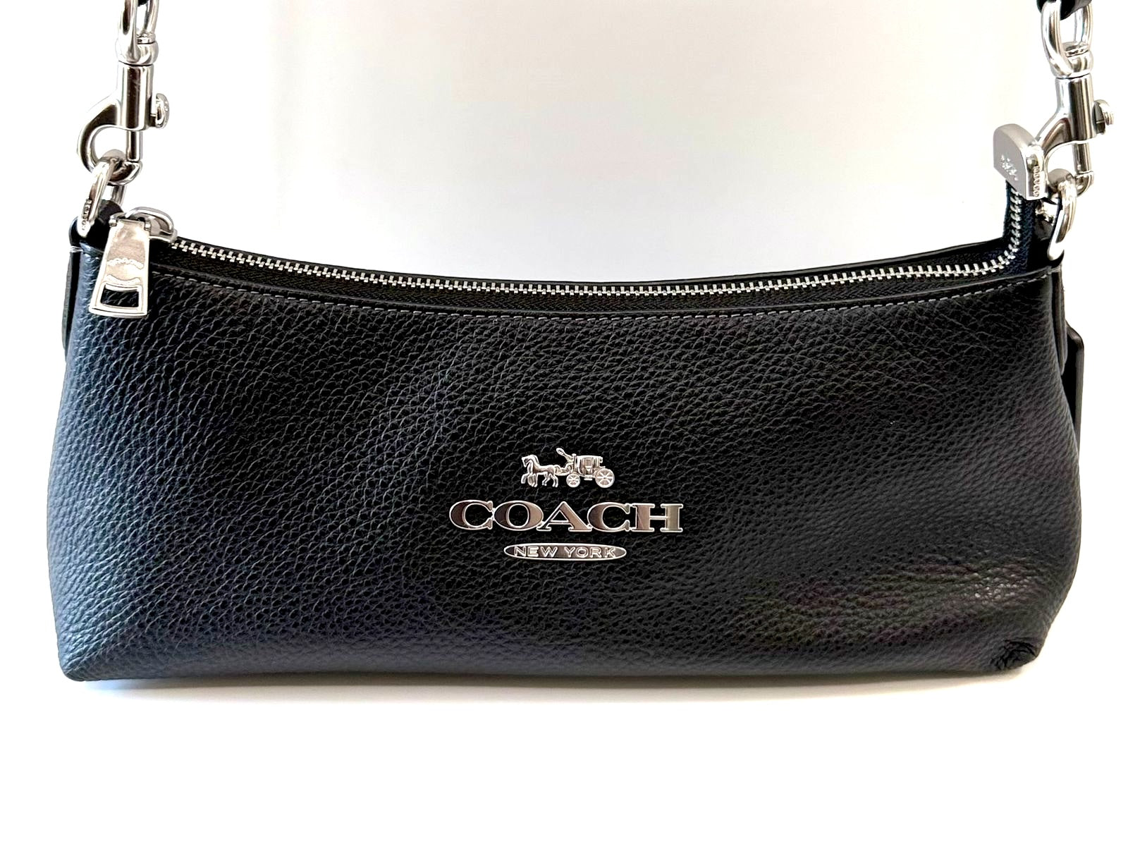 COACH PEBBLED CALFSKIN LEATHER CHARLOTTE BAG
