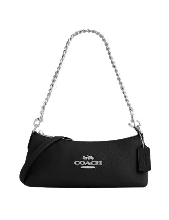 COACH PEBBLED CALFSKIN LEATHER CHARLOTTE BAG