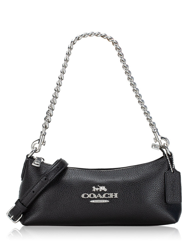 COACH PEBBLED CALFSKIN LEATHER CHARLOTTE BAG