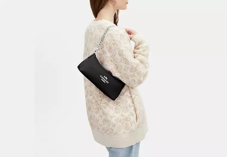 COACH PEBBLED CALFSKIN LEATHER CHARLOTTE BAG