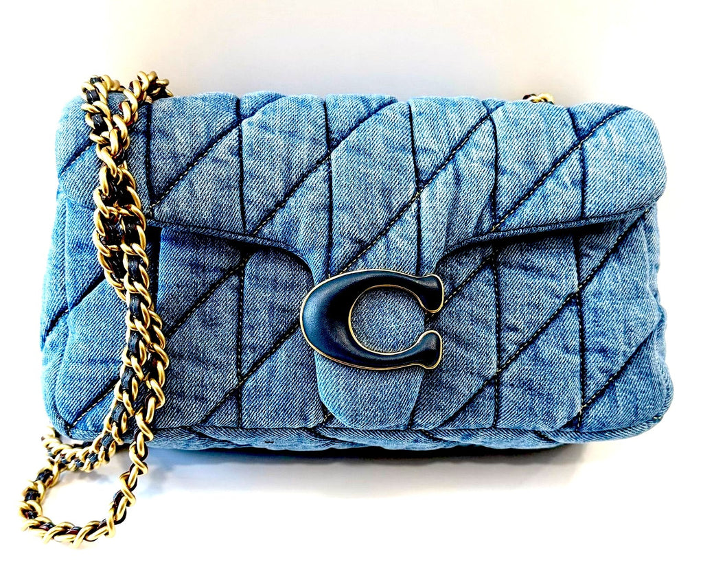 COACH QUILTED DENIM SMALL TABBY SHOULDER BAG