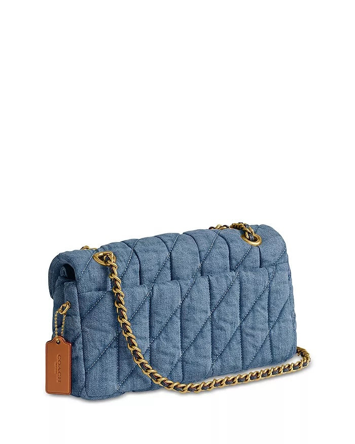 COACH QUILTED DENIM SMALL TABBY SHOULDER BAG