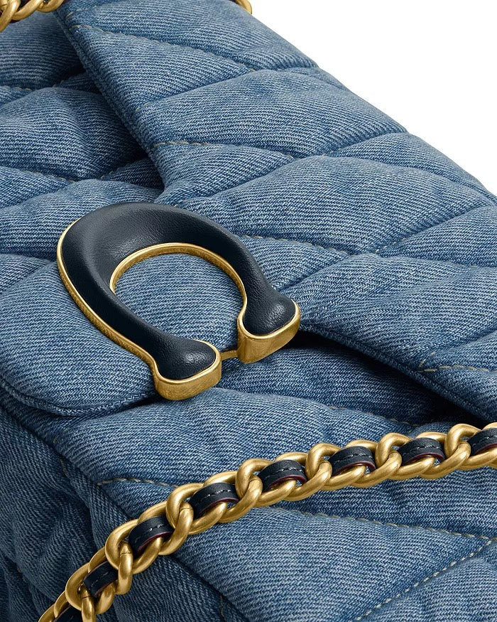 COACH QUILTED DENIM SMALL TABBY SHOULDER BAG