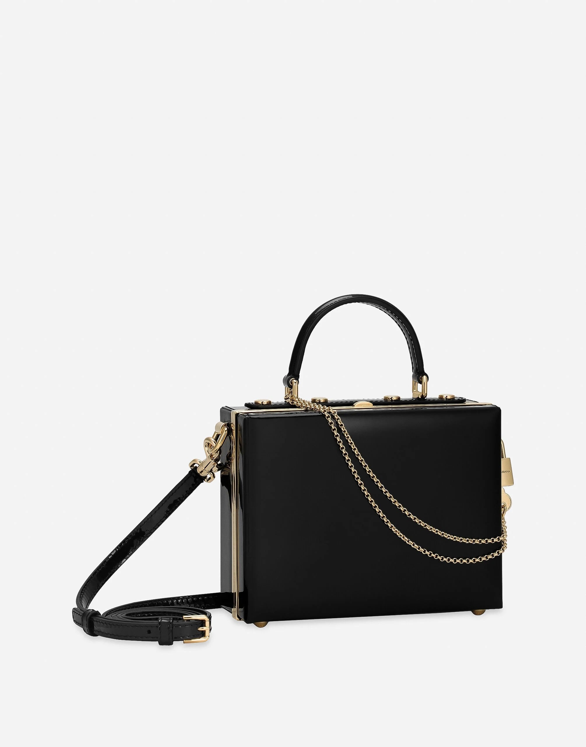 DOLCE & GABBANA PATENT LEATHER BOX BAG