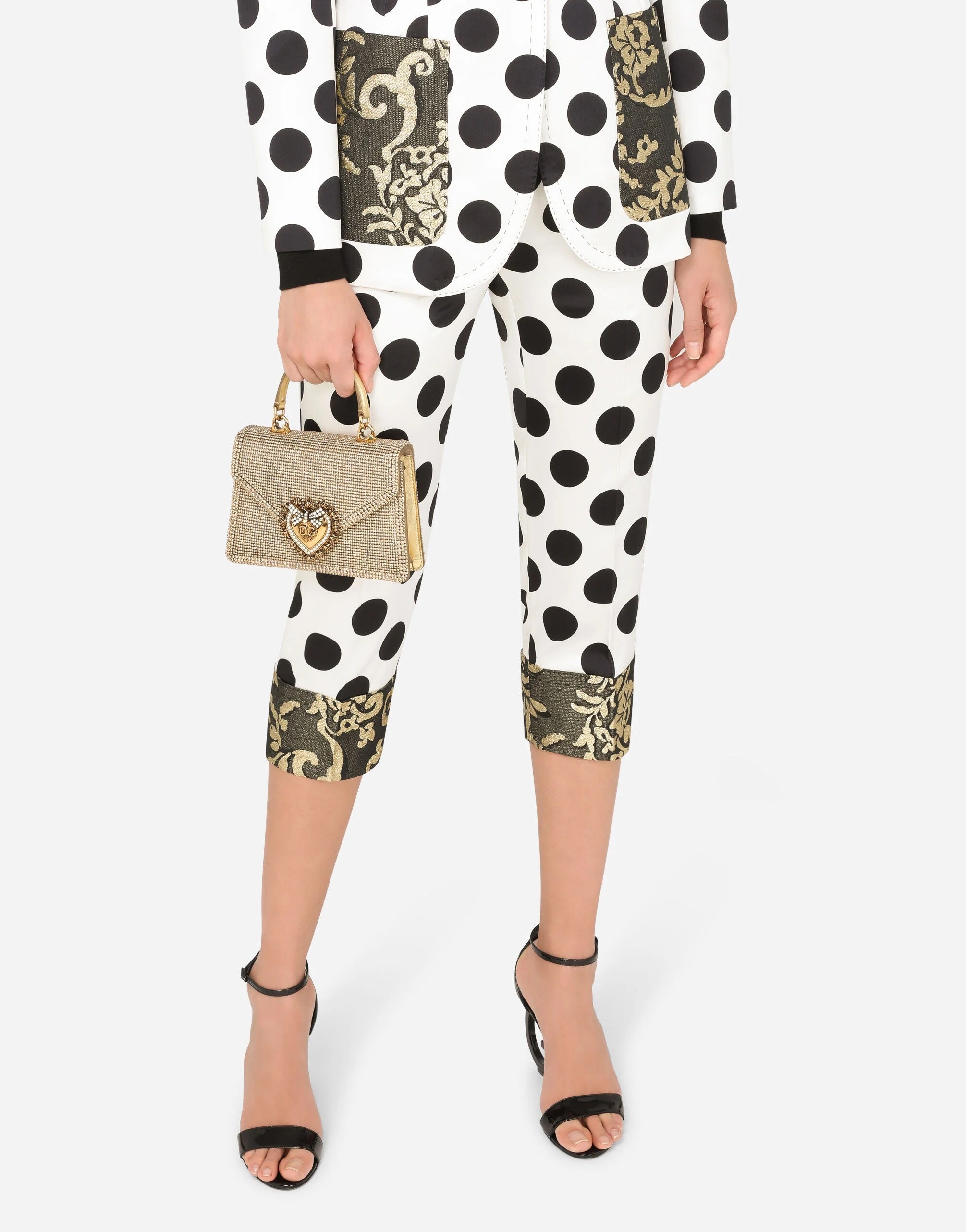 DOLCE & GABBANA DEVOTION RHINESTONE CHAIN BAG