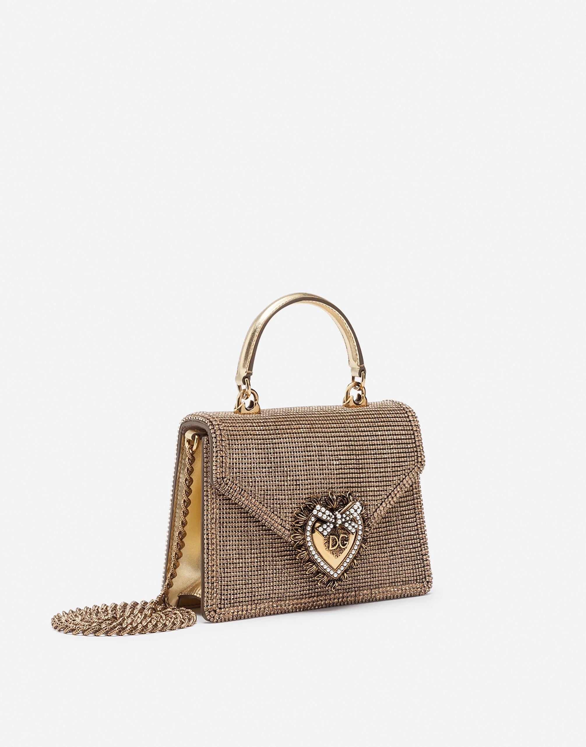 DOLCE & GABBANA DEVOTION RHINESTONE CHAIN BAG