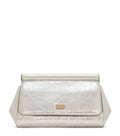 DOLCE & GABBANA METALLIC LEATHER SICILY LARGE CLUTCH BAG