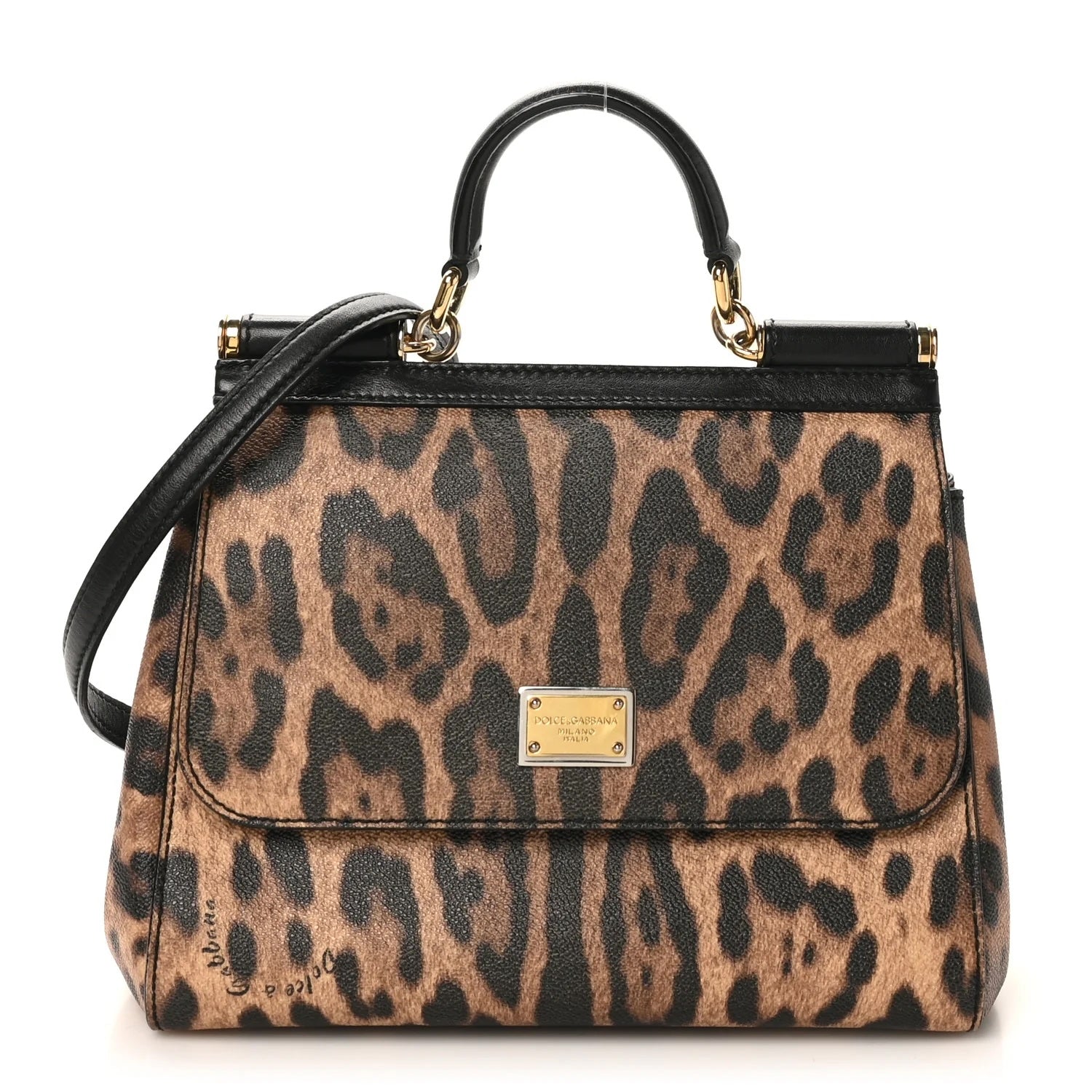 D & G LEOPARD PRINT TWO WAY LARGE MISS SCILIY BAG
