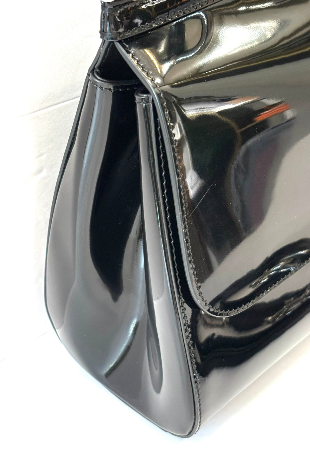 D & G POLISHED CALFSKIN LARGE SICILY BAG