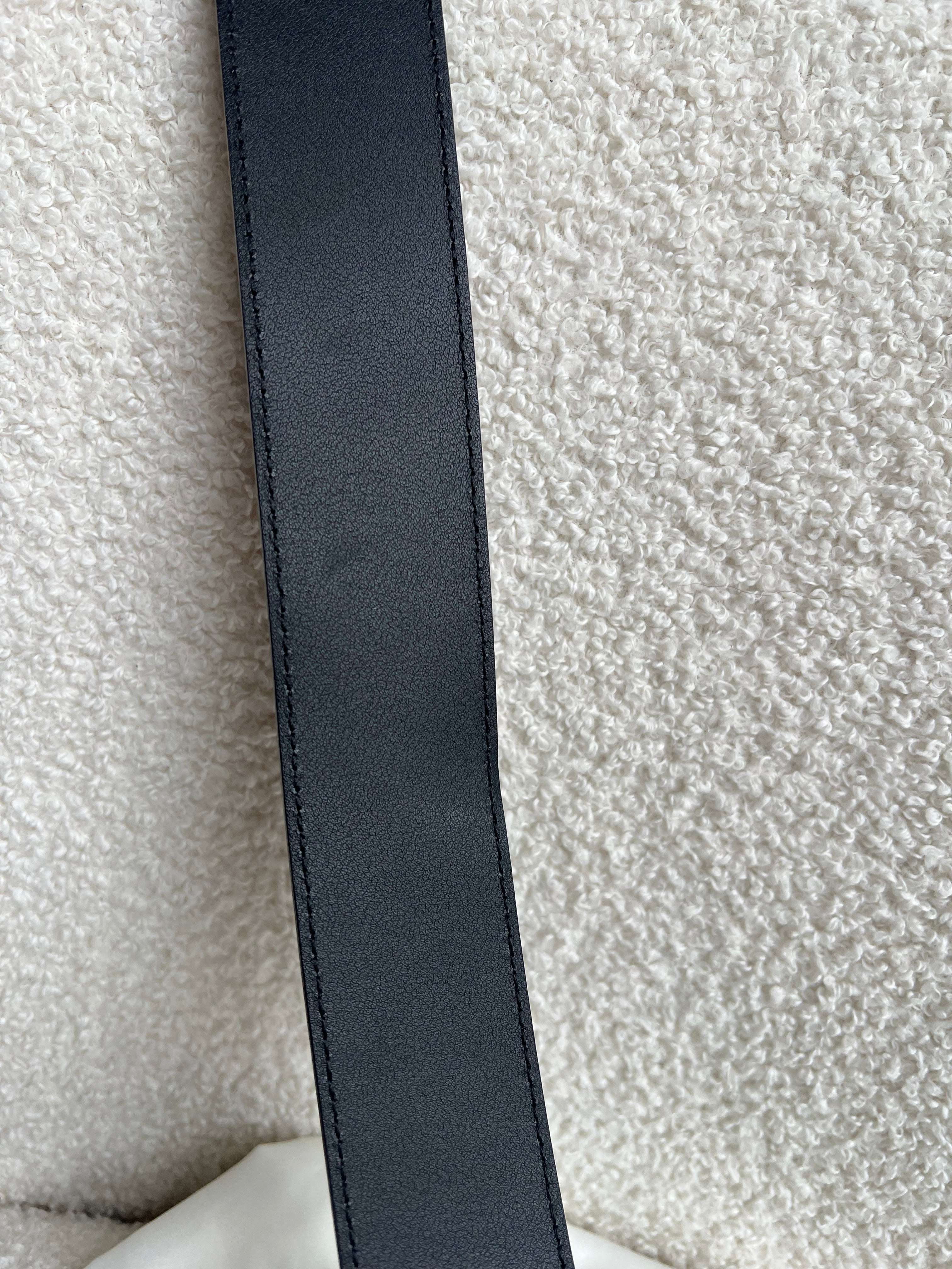 Gucci GG Marmont Black Wide Leather Belt with Shiny Gold Buckle (RRP £410)