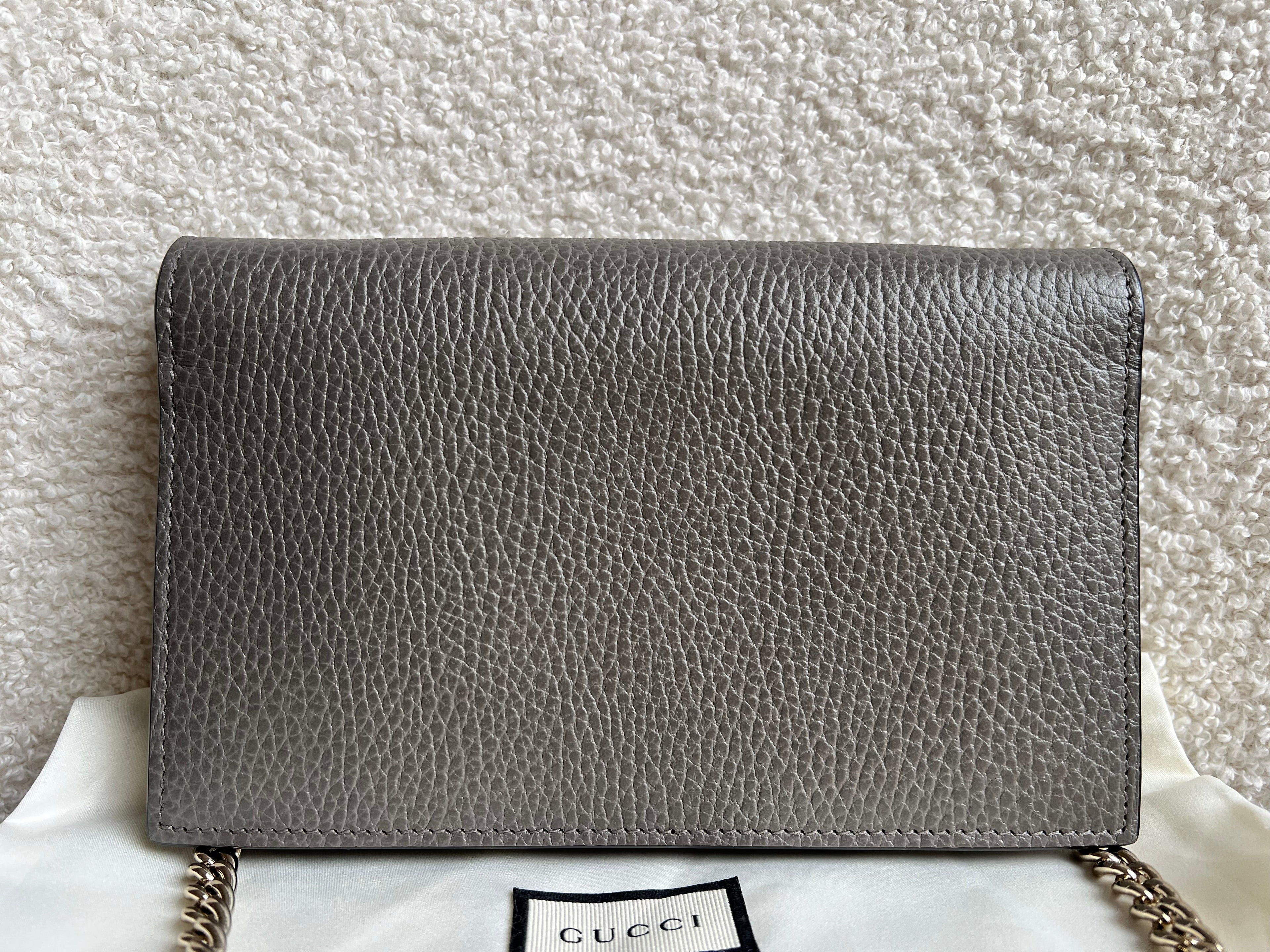 Gucci Dollar Grey Interlocking Chain Wallet