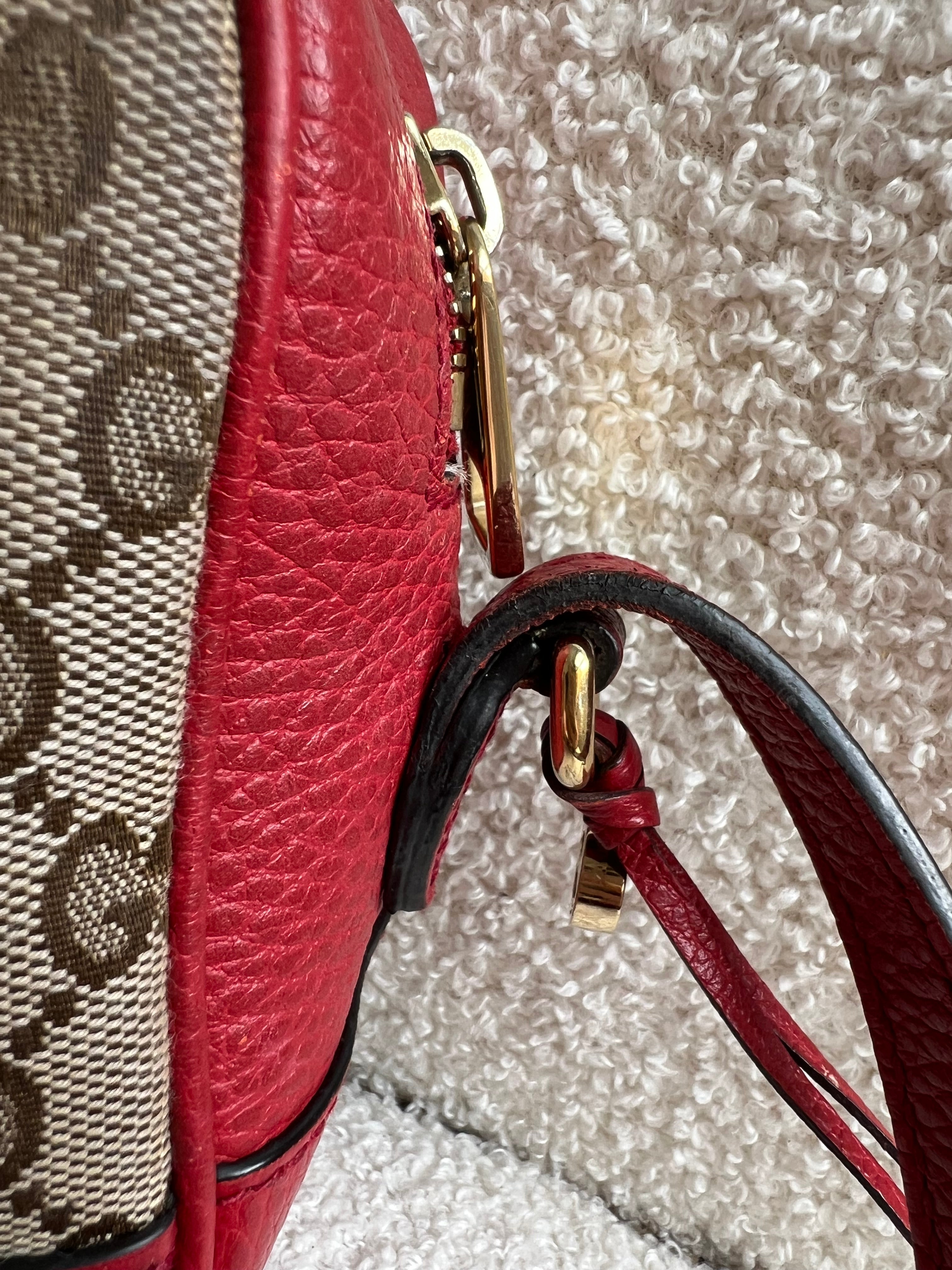 Gucci Bree GG Canvas Red Small Messenger Bag