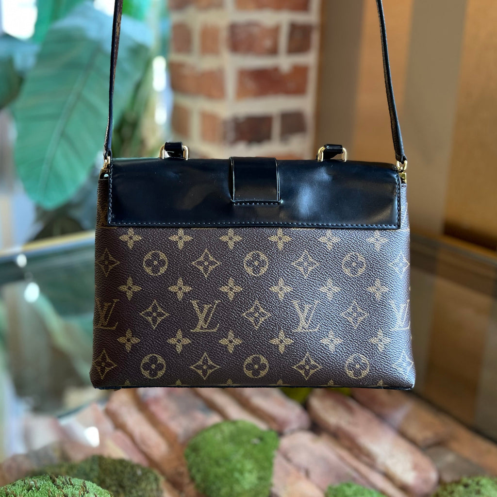 LOUIS VUITTON One Handle Noir Monogram Canvas Top Handle Bag