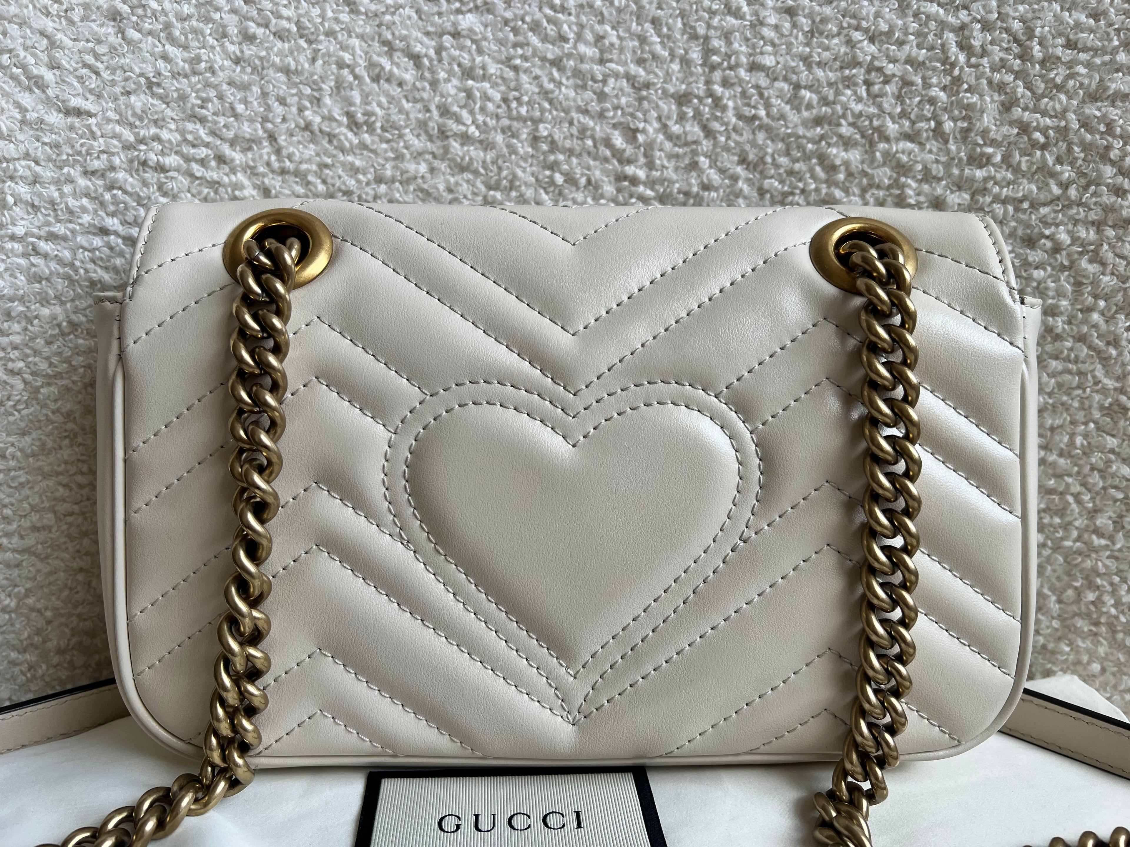 Gucci GG White Marmont Mini Shoulder Bag (RRP £1,890)