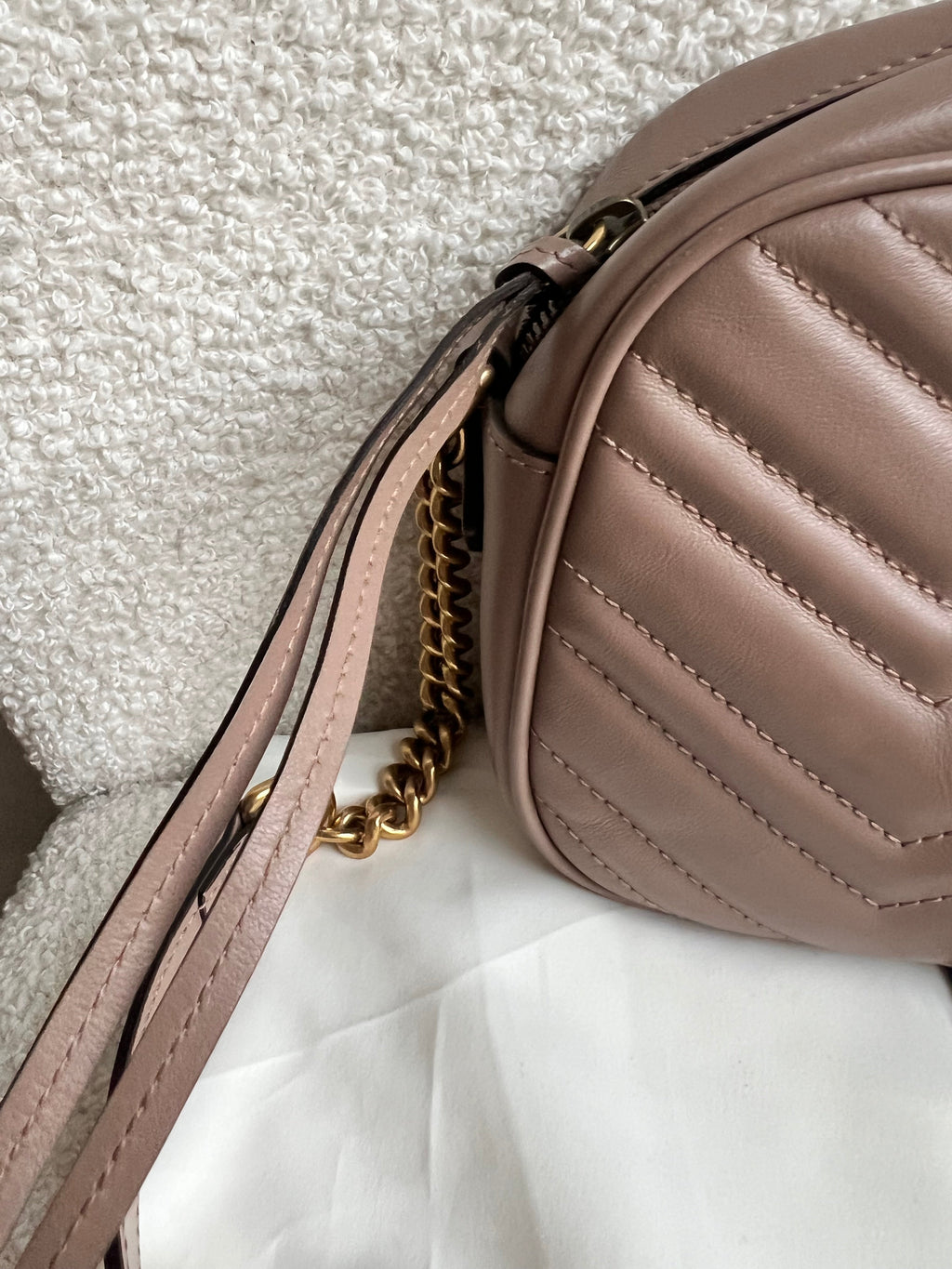 Gucci GG Marmont Dusty Pink Small Shoulder Bag (RRP £1440)