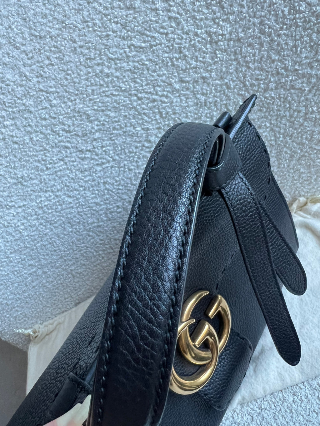 Gucci GG Black Medium Marmont Top Handle Bag