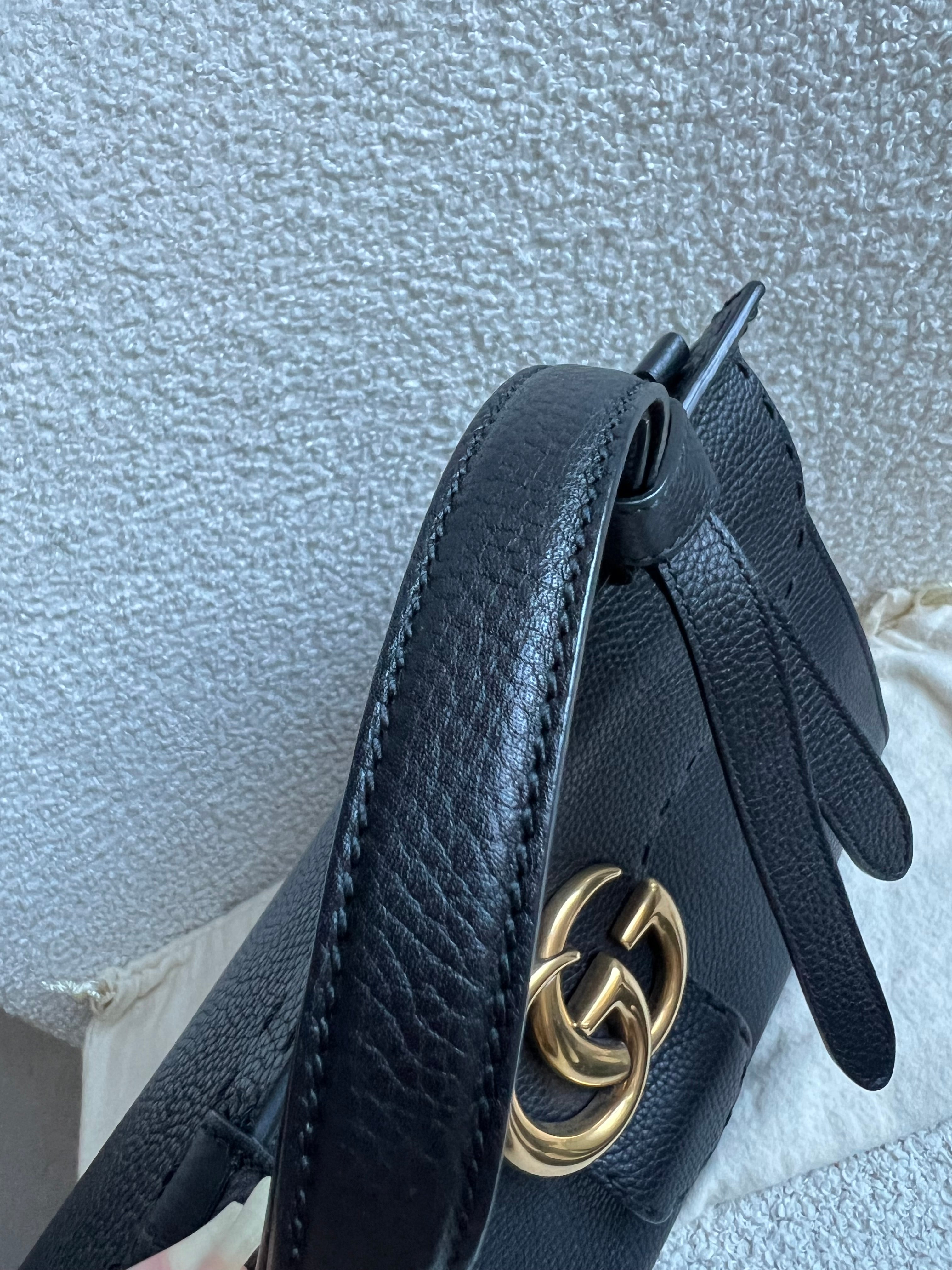 Gucci GG Black Medium Marmont Top Handle Bag