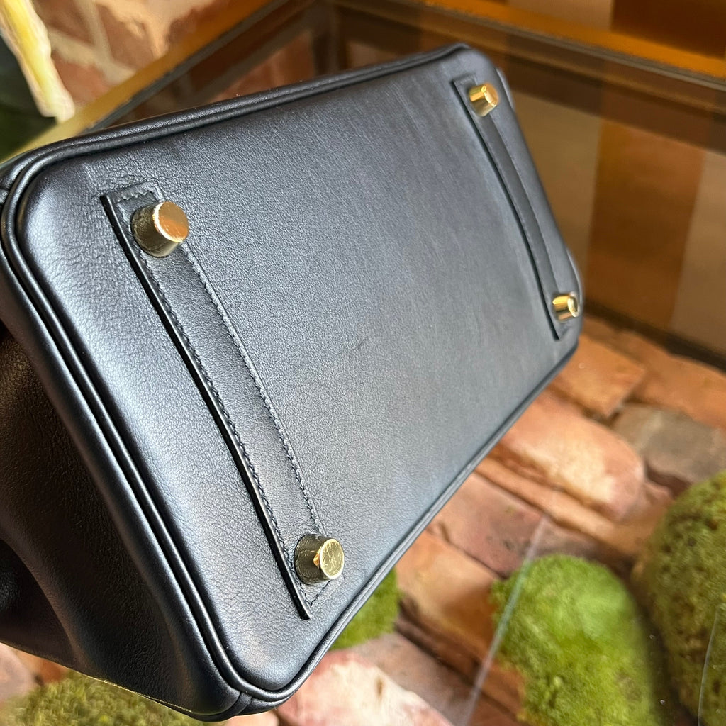 HERMES Birkin 25 Noir Swift Top Handle