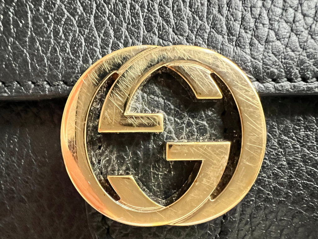 Gucci Black Interlocking GG Chain Wallet