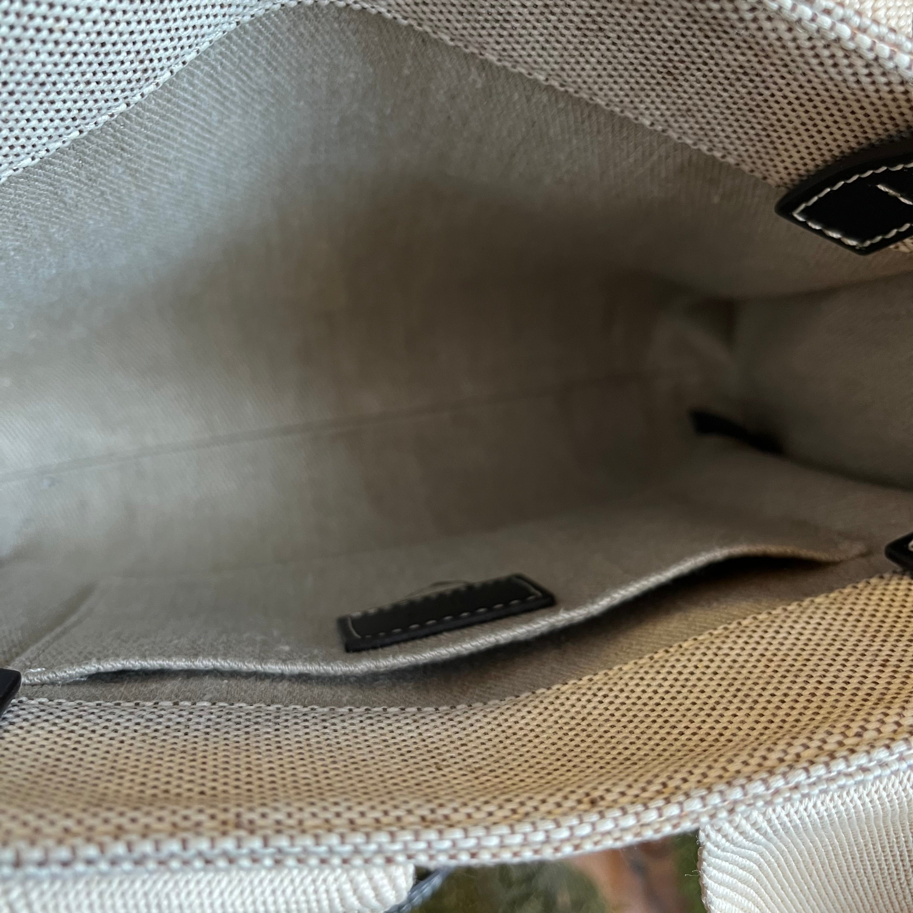 CHLOE Woody Logo Strap Linen Tote