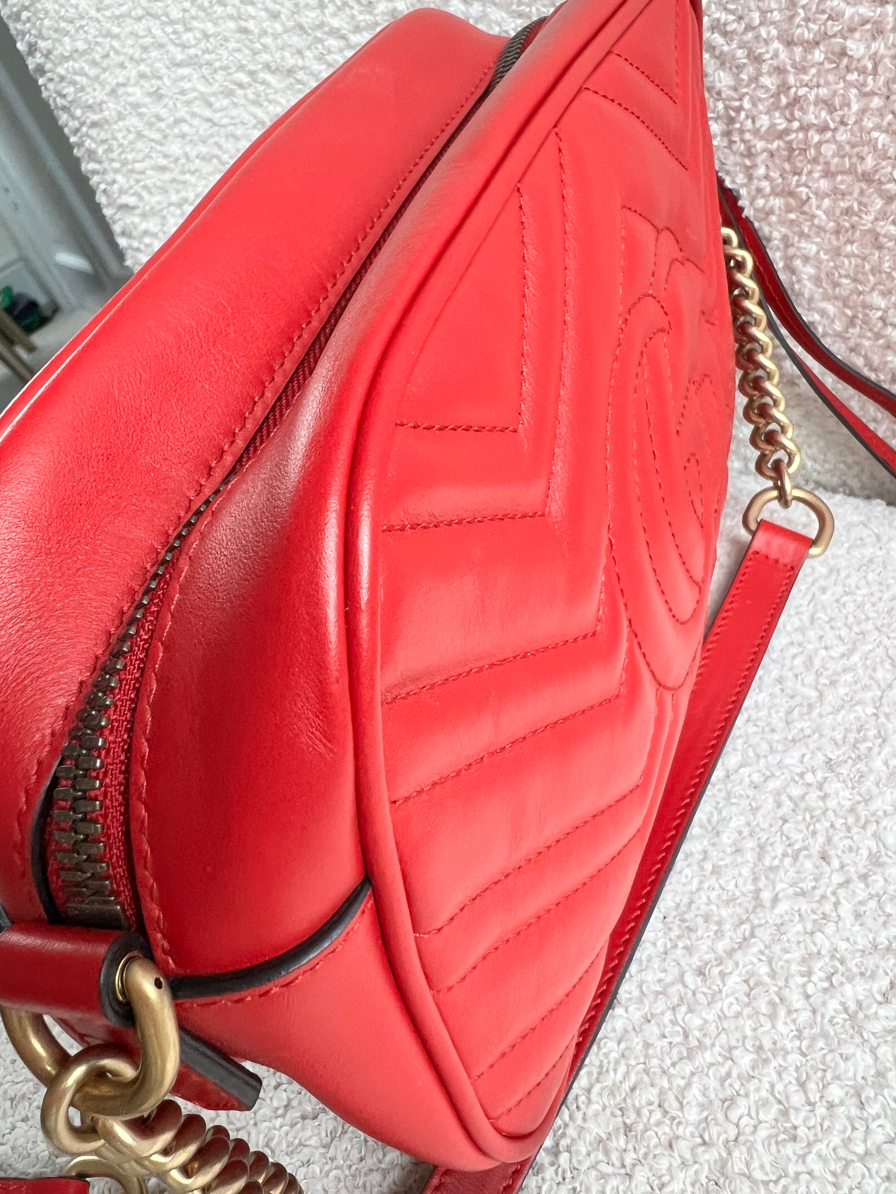 Gucci GG Red Marmont Small Shoulder Bag (RRP £1,440)