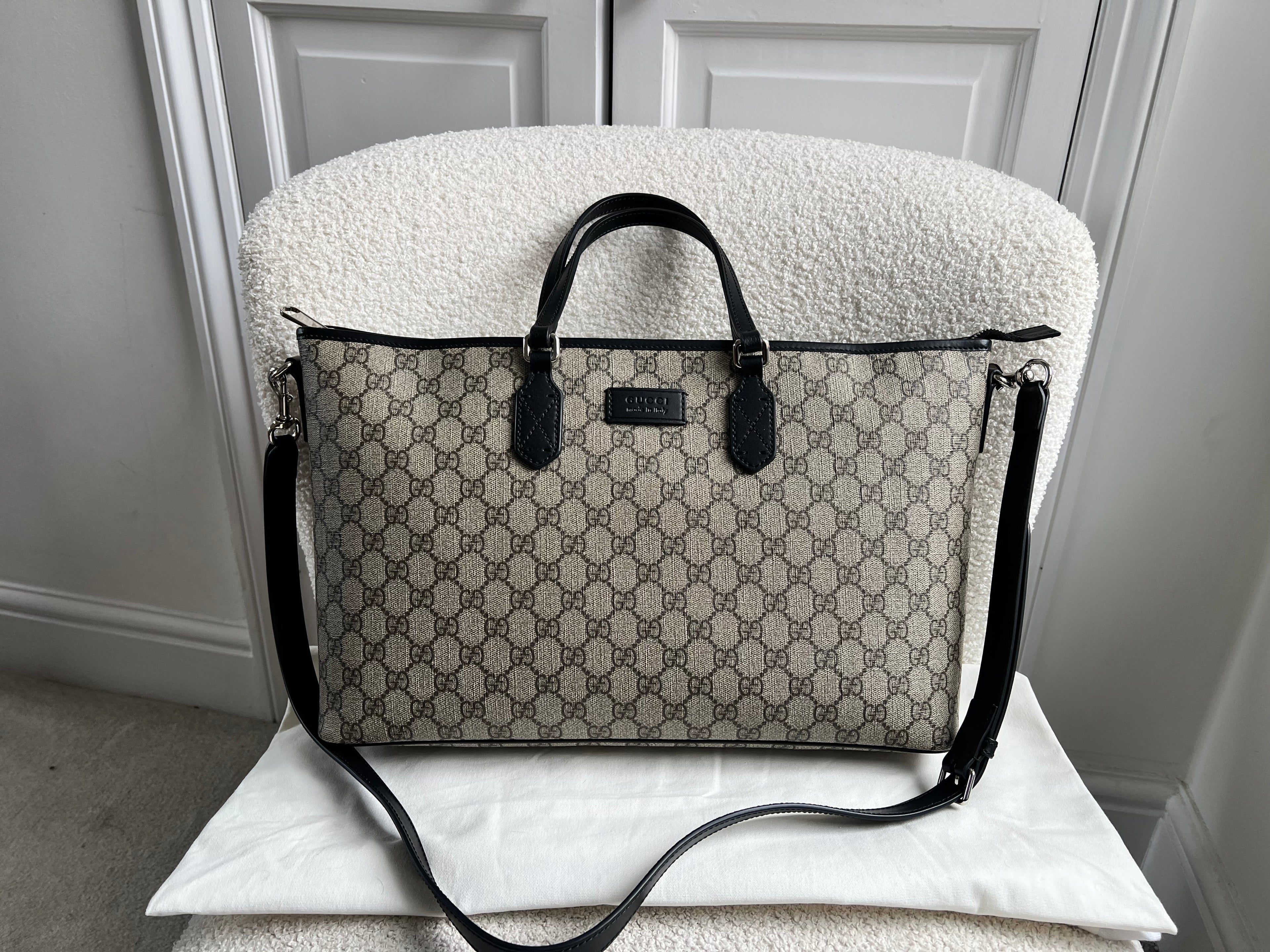 Gucci GG Supreme Coated Canvas Convertible Zip Tote