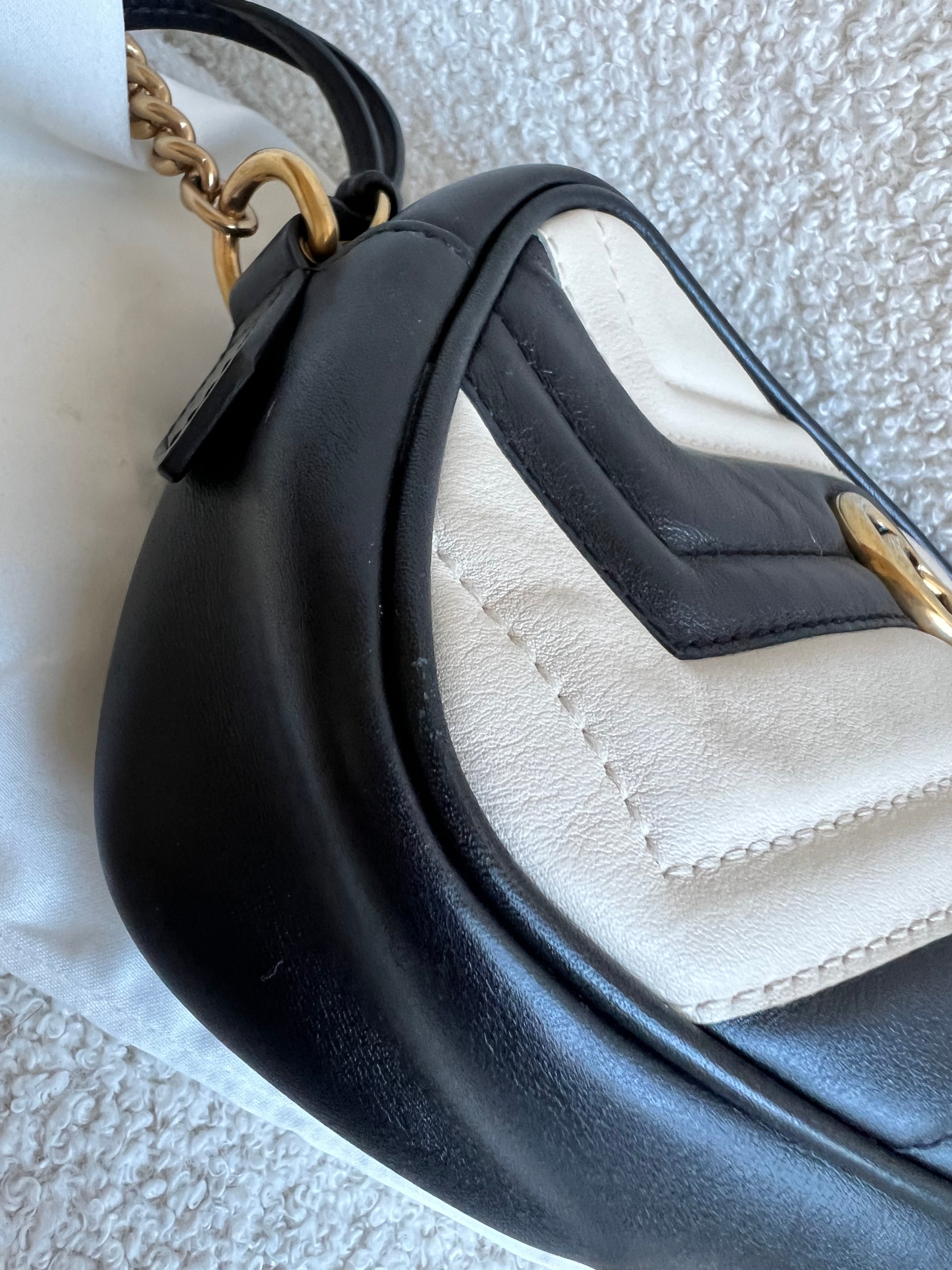 Gucci GG Black and White Marmont Mini Shoulder Bag (RRP £1,360)