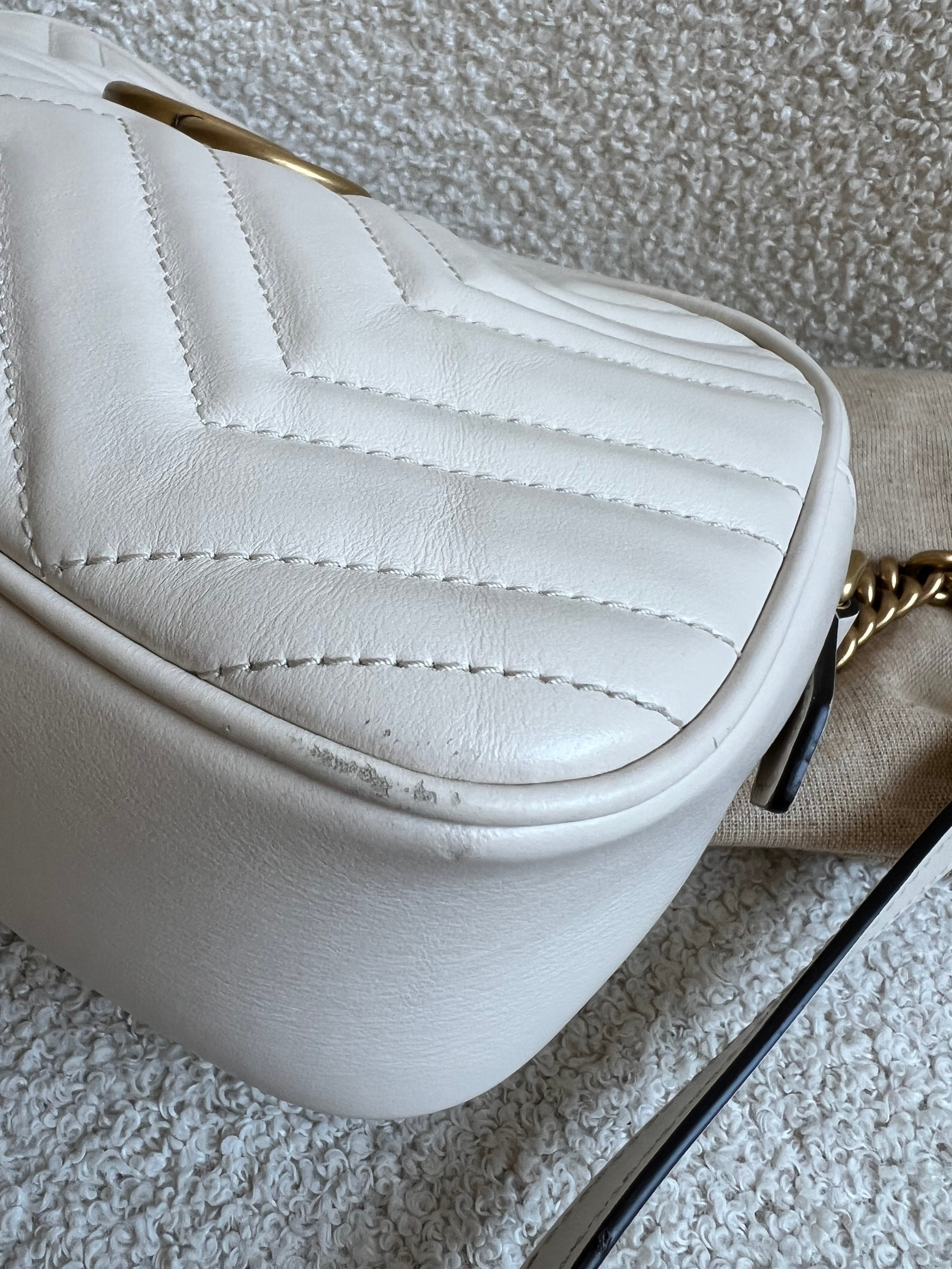 Gucci GG White Marmont Small Shoulder Bag (RRP £1440)