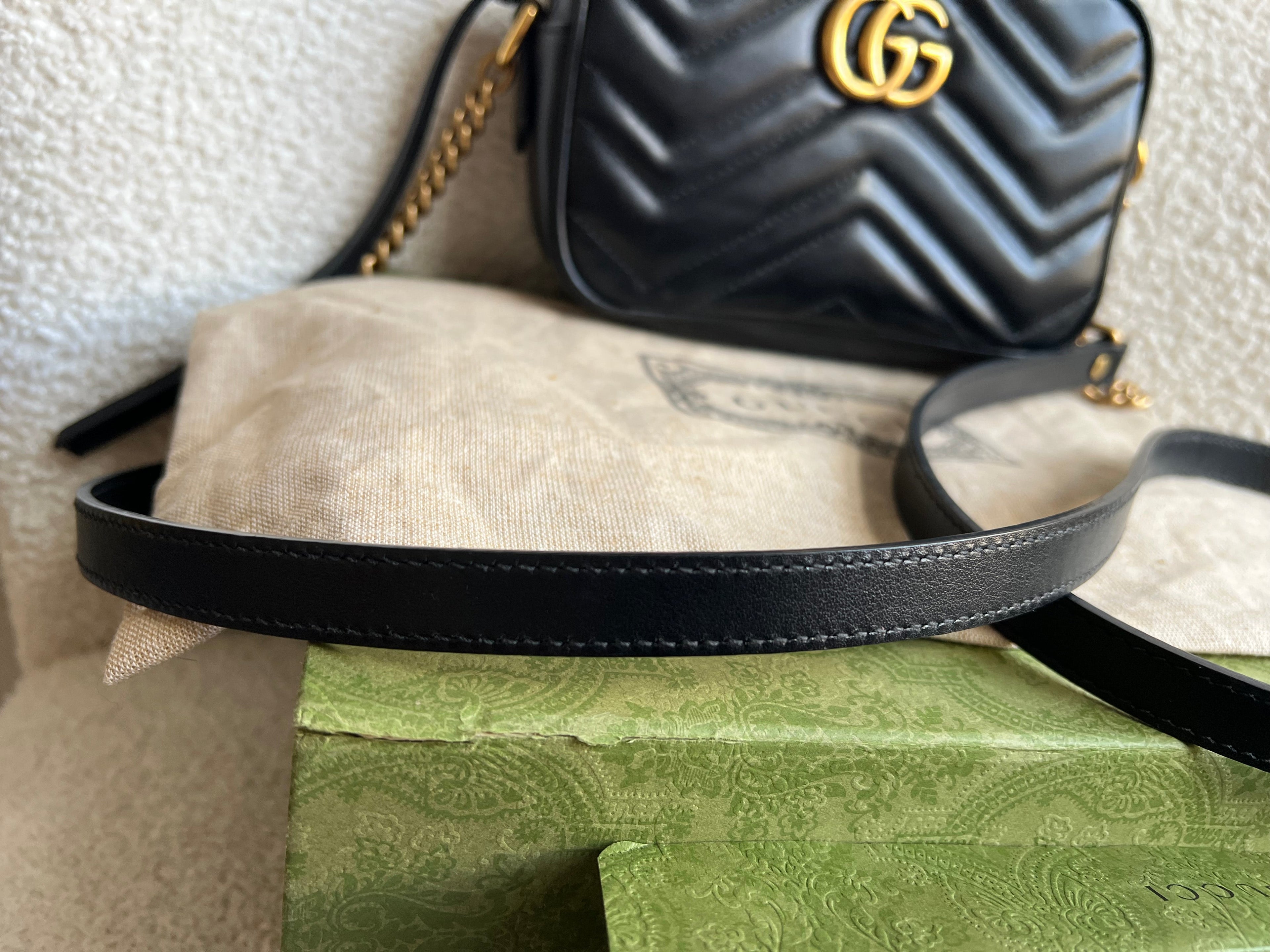 Gucci GG Black Marmont Mini Shoulder Bag (RRP £1,360)