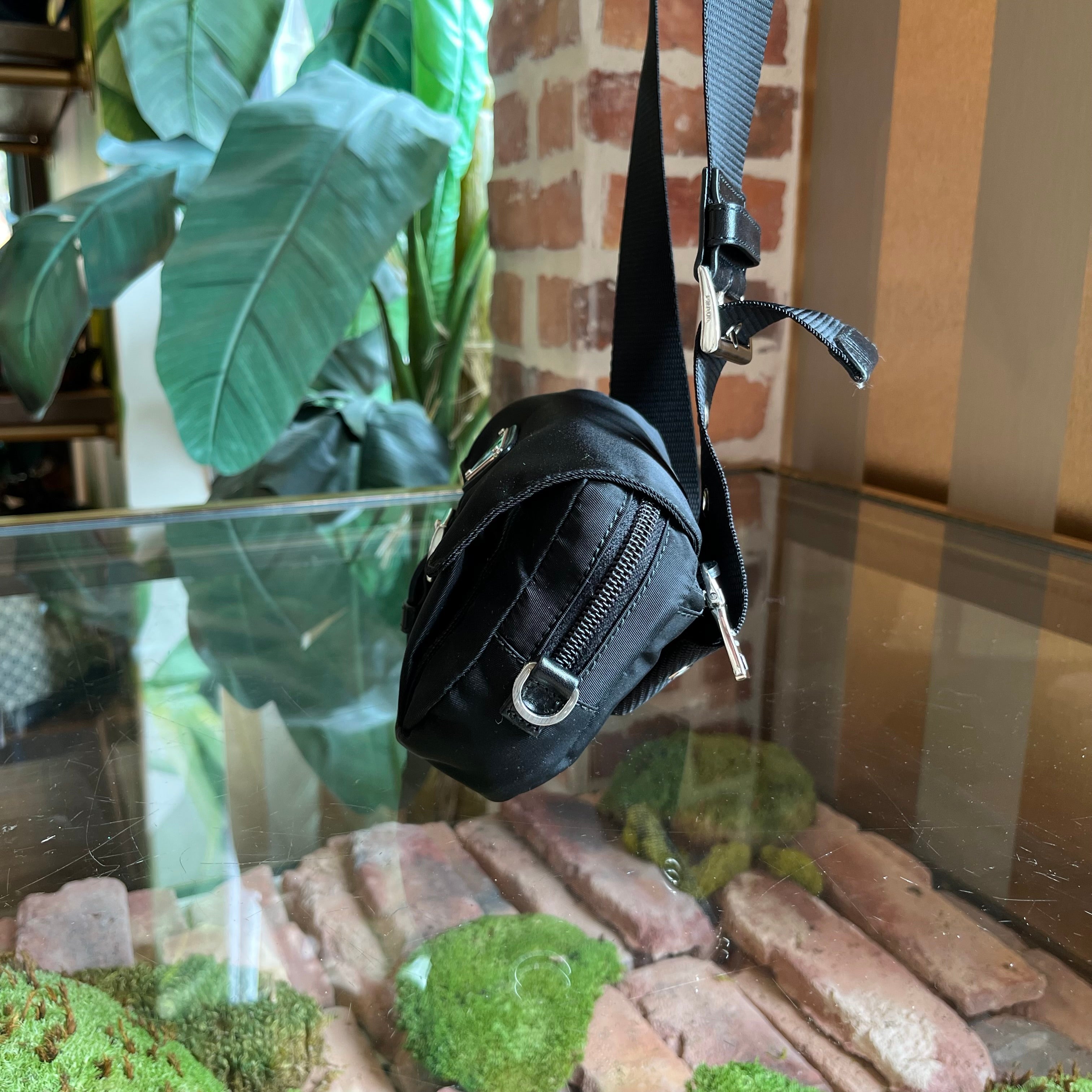 PRADA Black Nylon Belt Bag