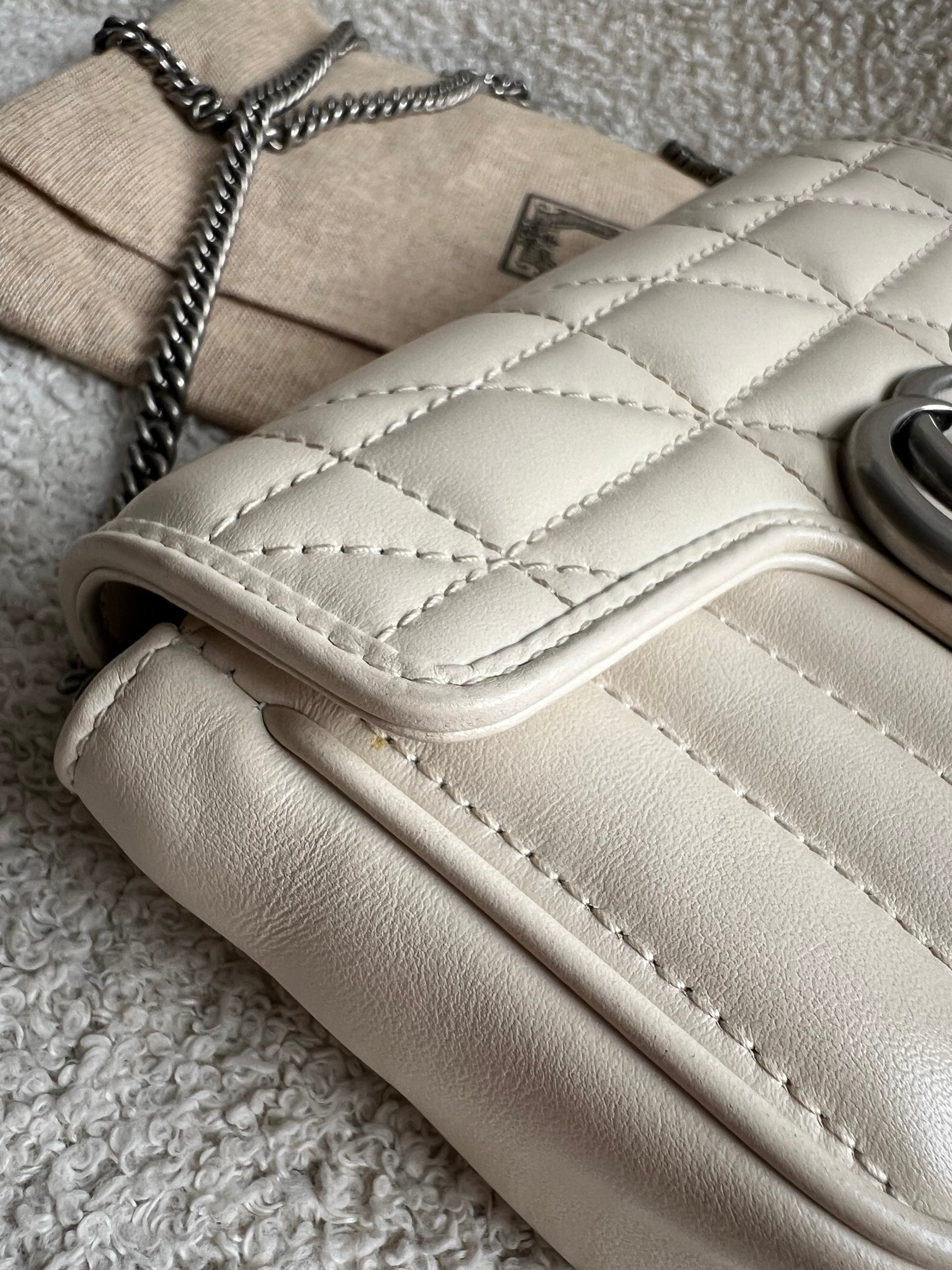 Gucci GG Cream Marmont Super Mini Aria Shoulder Bag (RRP £985)
