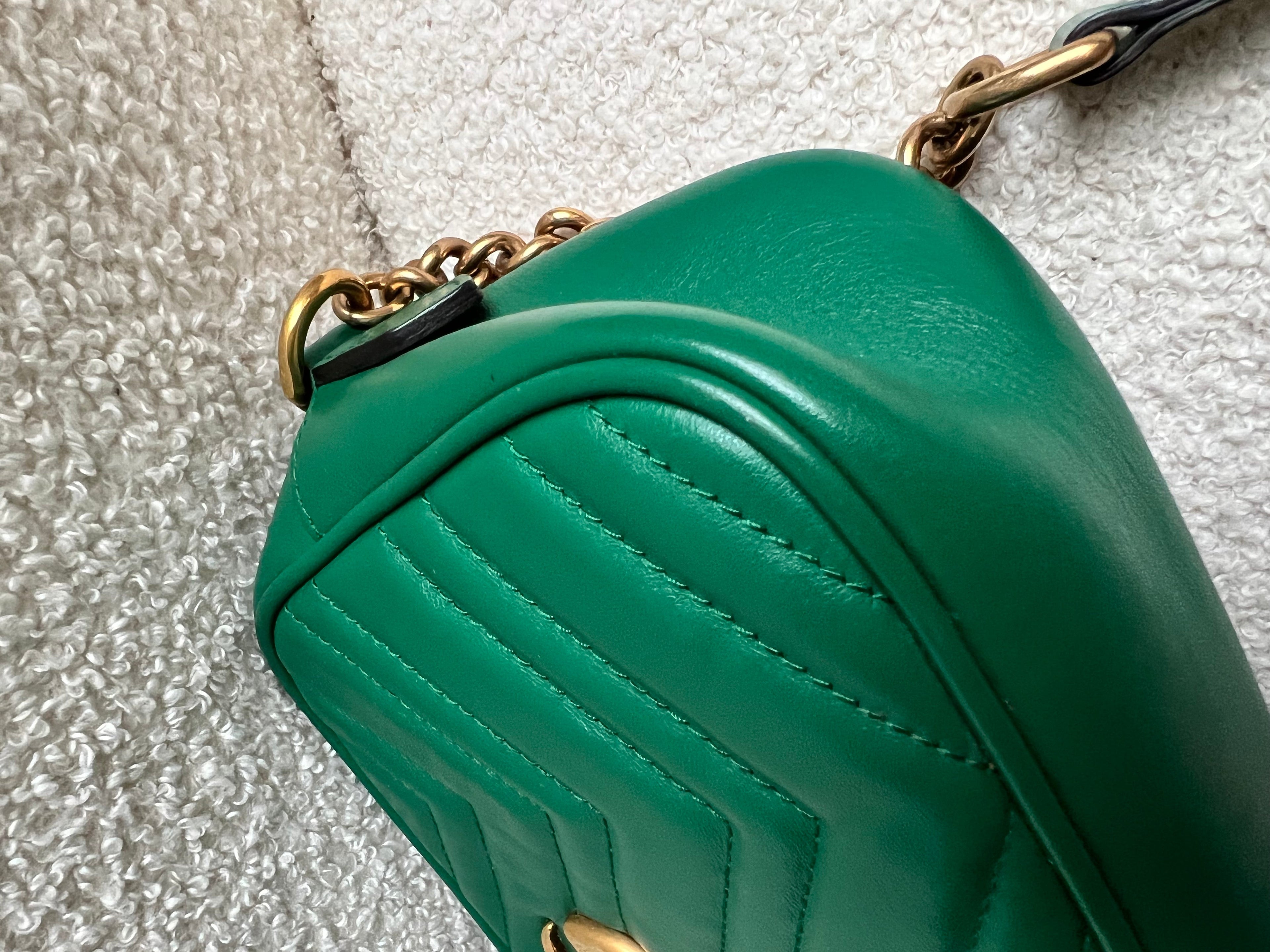 Gucci GG Green Marmont Small Shoulder Bag (RRP £1440)