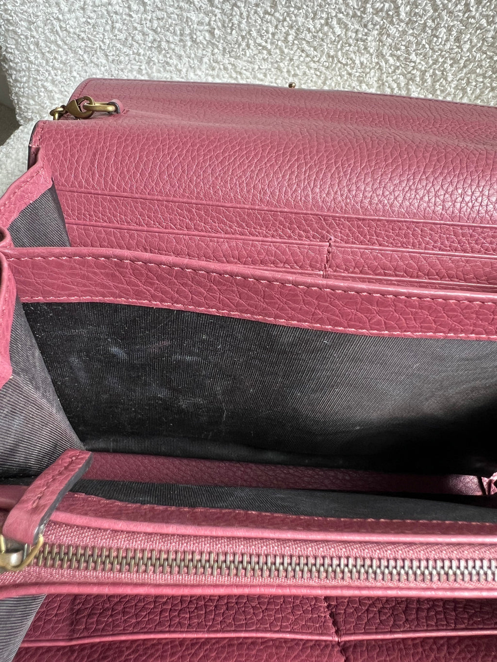 Gucci Rose Pink GG Marmont Chain Wallet (RRP £1195)