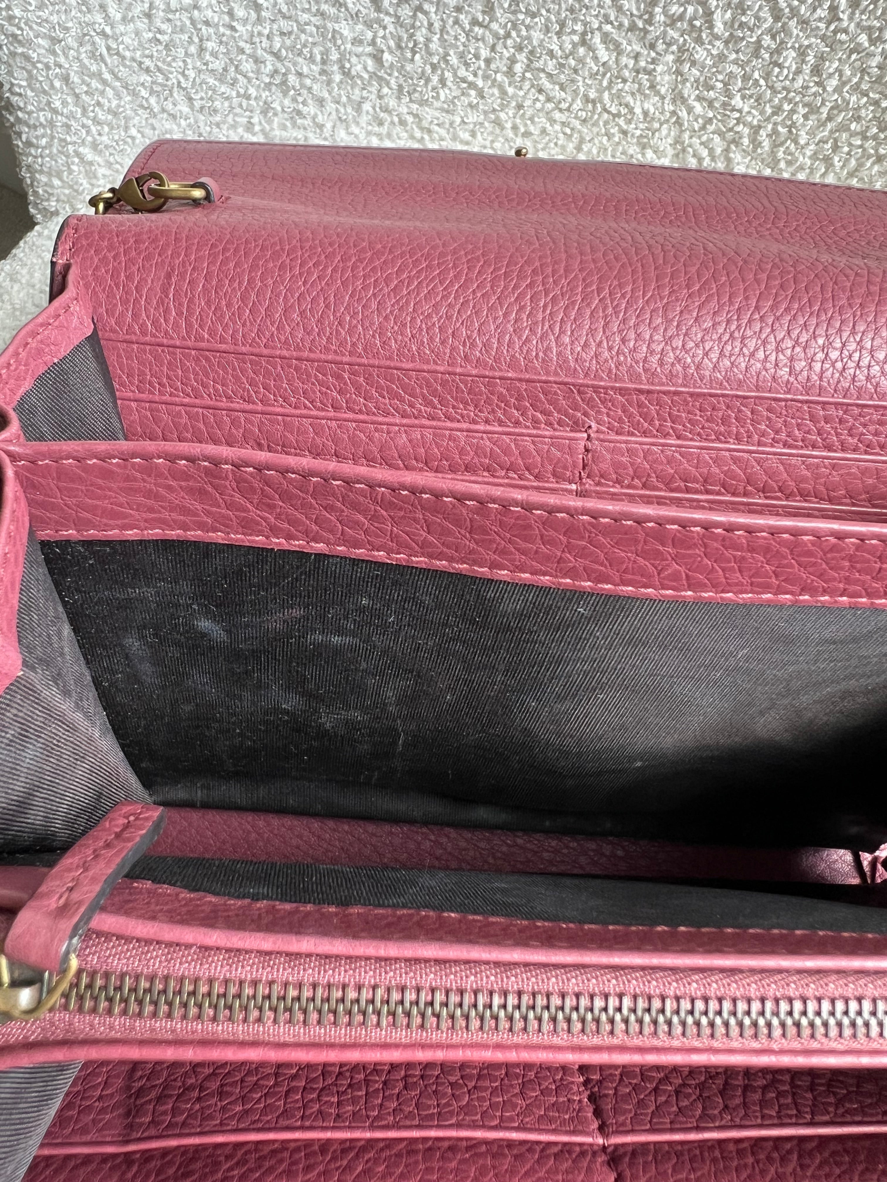 Gucci Rose Pink GG Marmont Chain Wallet (RRP £1195)