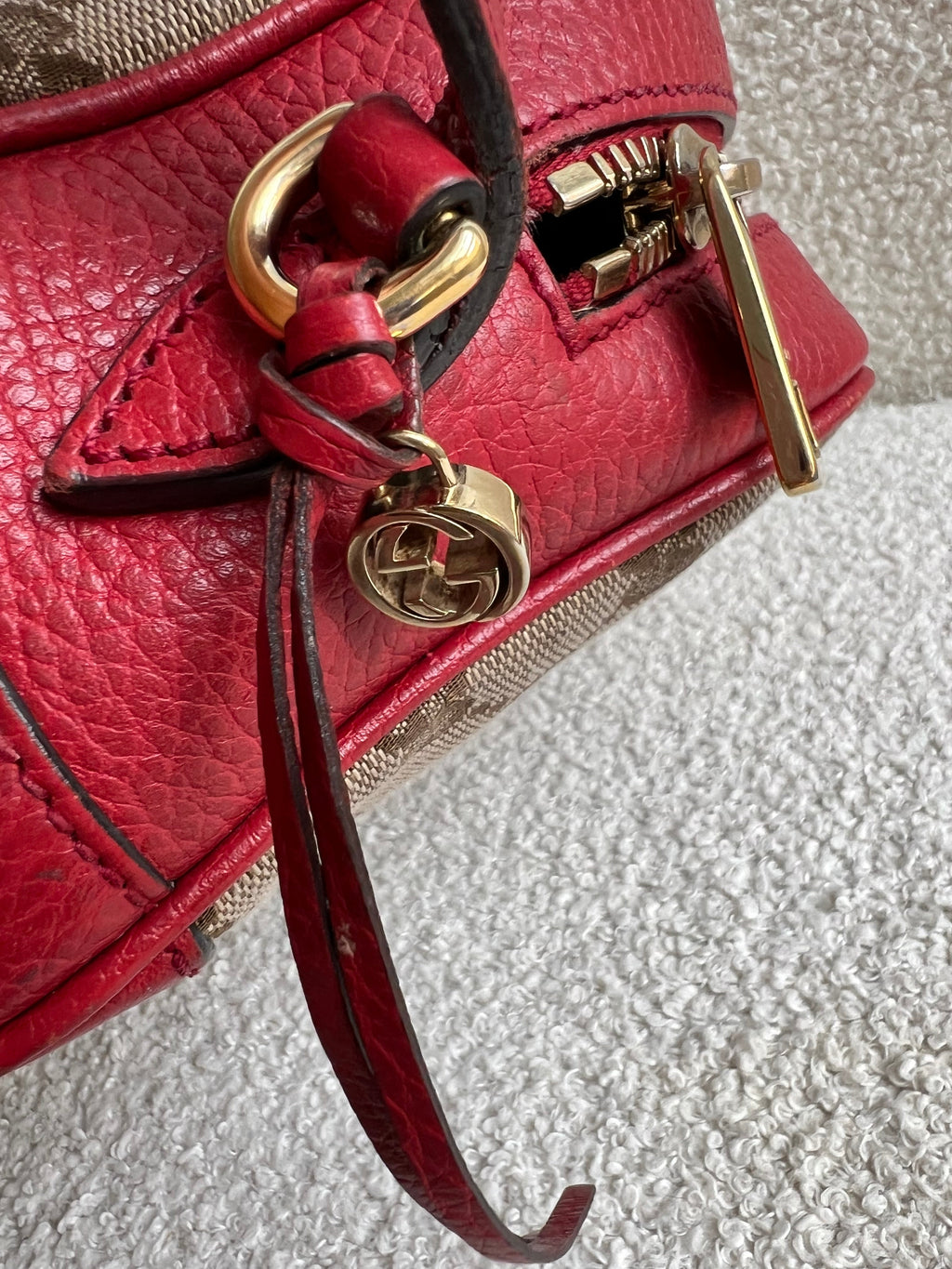 Gucci Bree GG Canvas Red Small Messenger Bag