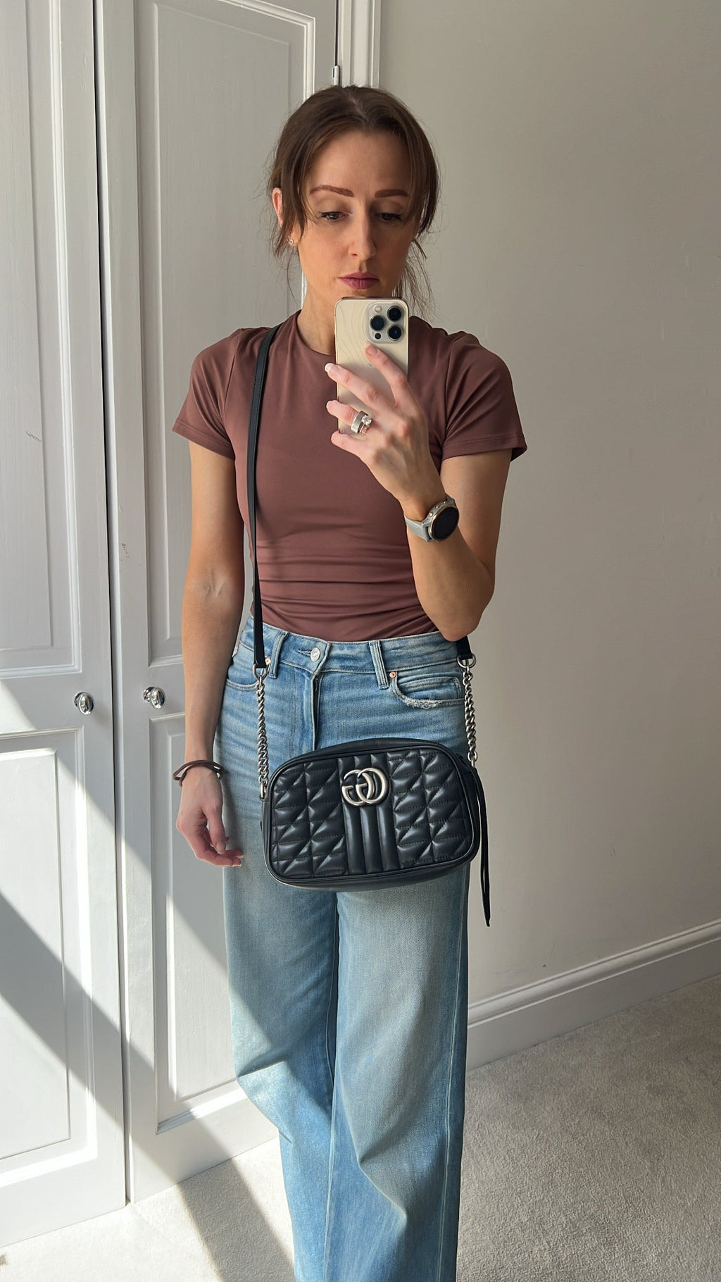 Gucci Aria GG Black Marmont Small Shoulder Bag (RRP £1440)