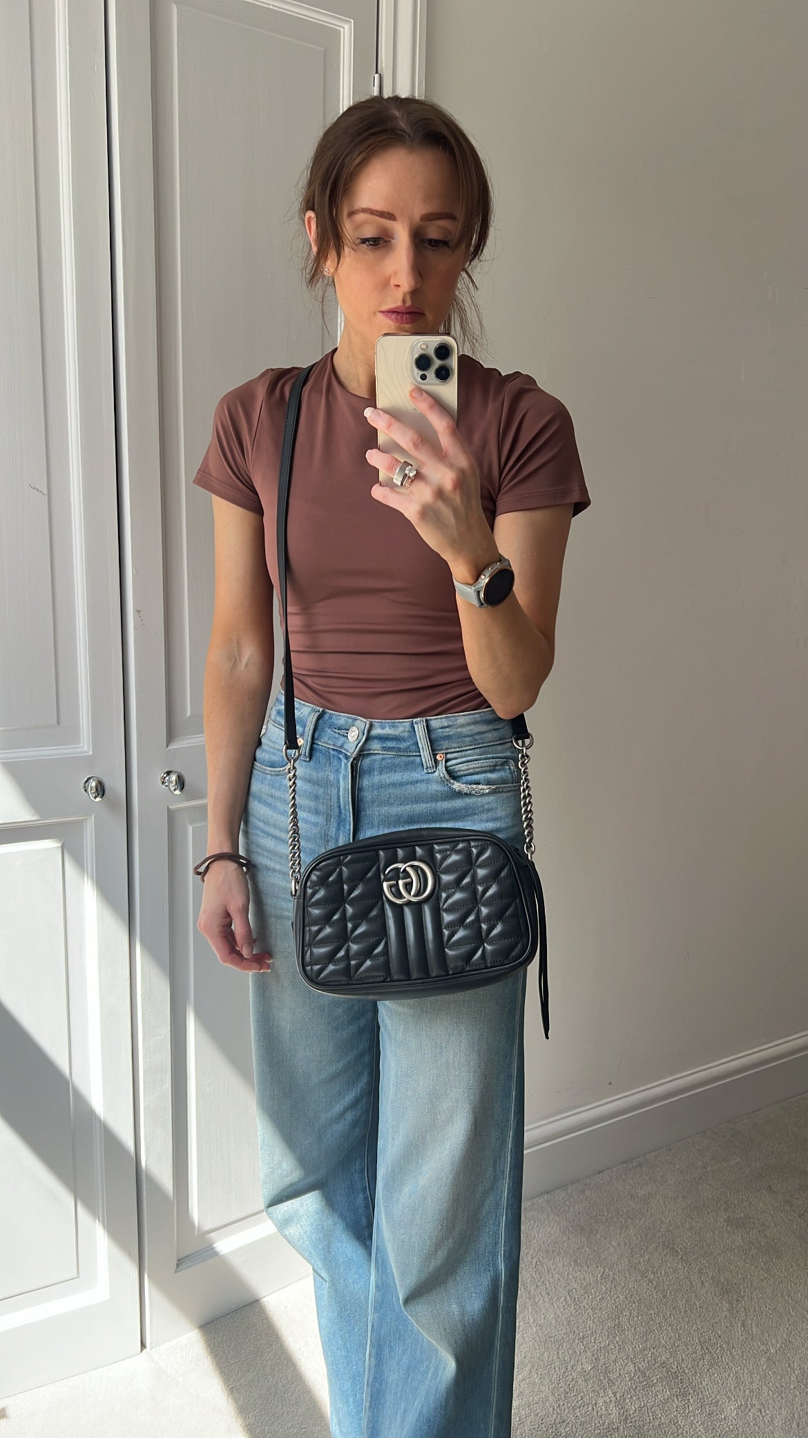 Gucci Aria GG Black Marmont Small Shoulder Bag (RRP £1440)