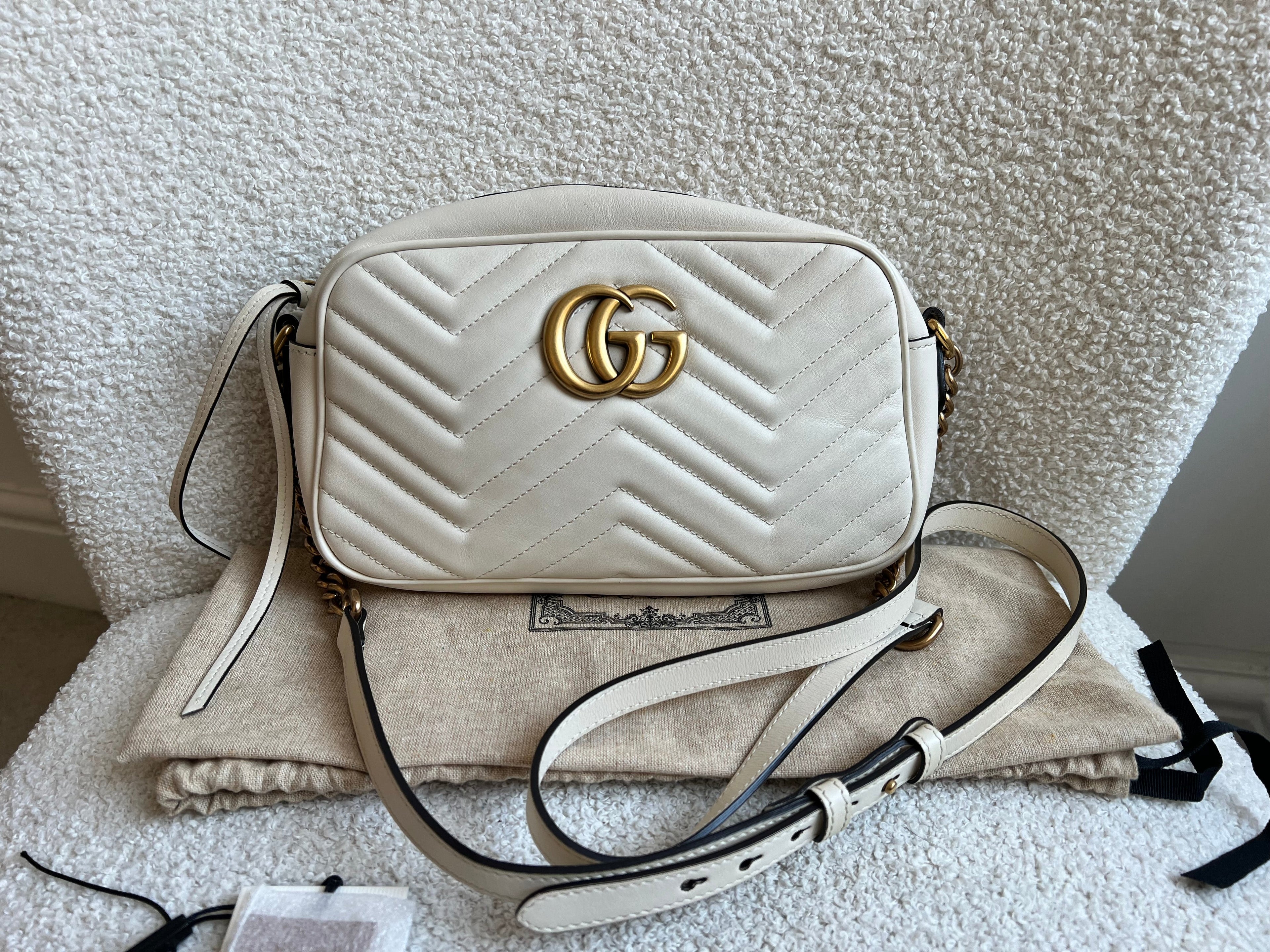 Gucci GG White Marmont Small Shoulder Bag (RRP £1440)
