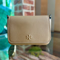 TORY BURCH Brown Thea Leather Flap Crossbody
