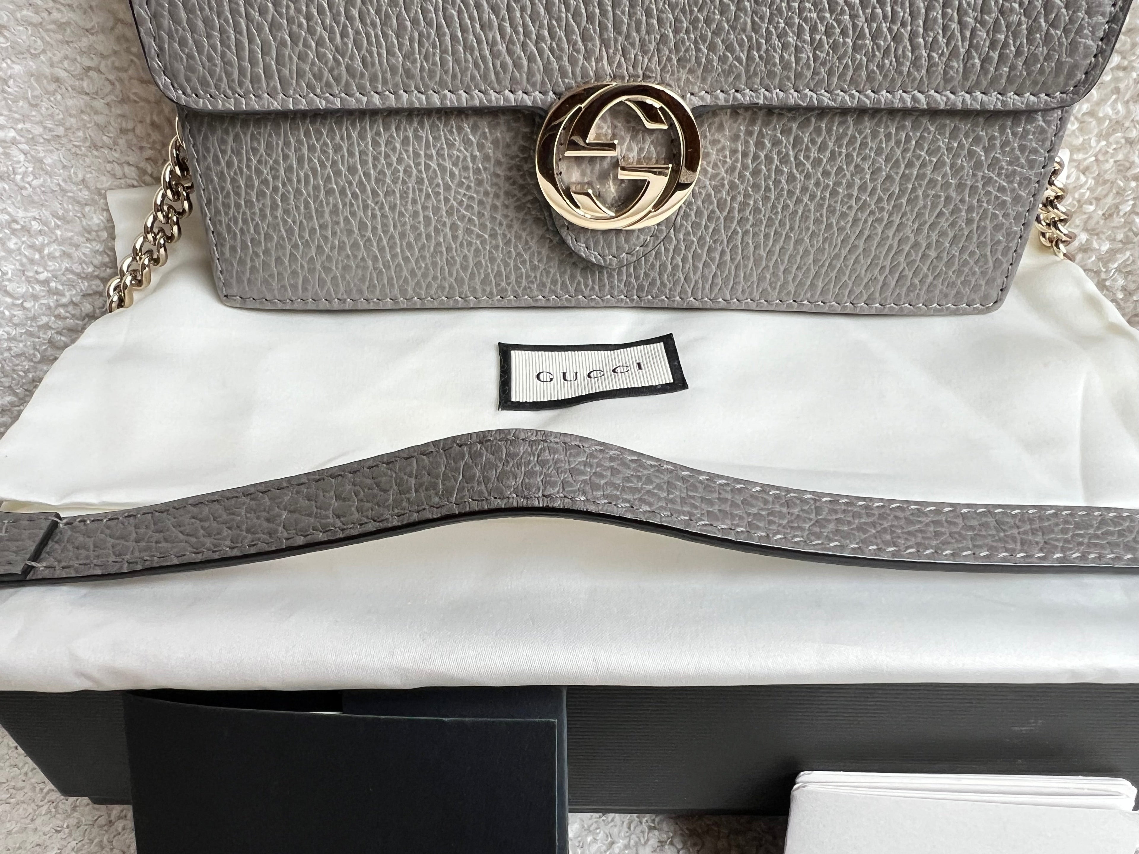 Gucci Dollar Grey Interlocking Chain Wallet