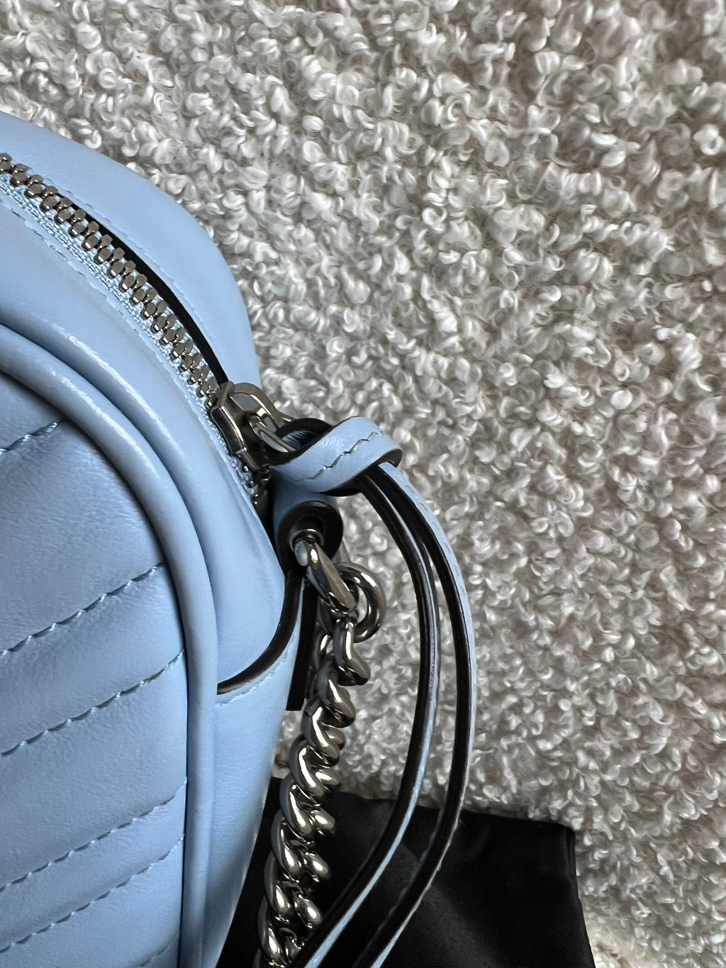 Gucci GG Pale Blue Marmont Small Shoulder Bag (RRP £1440)