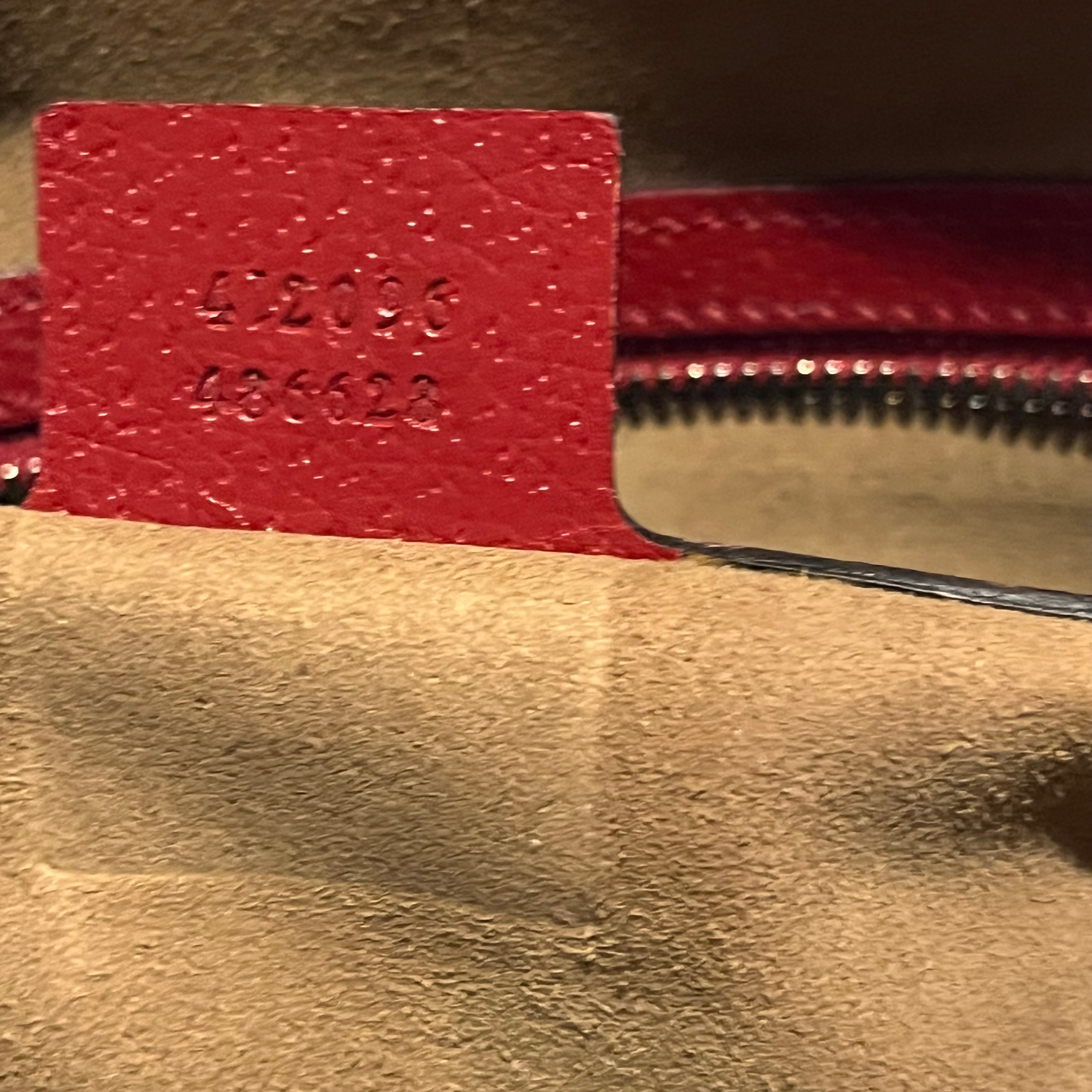 GUCCI Padlock Medium Red Guccissima Leather Shoulder Bag