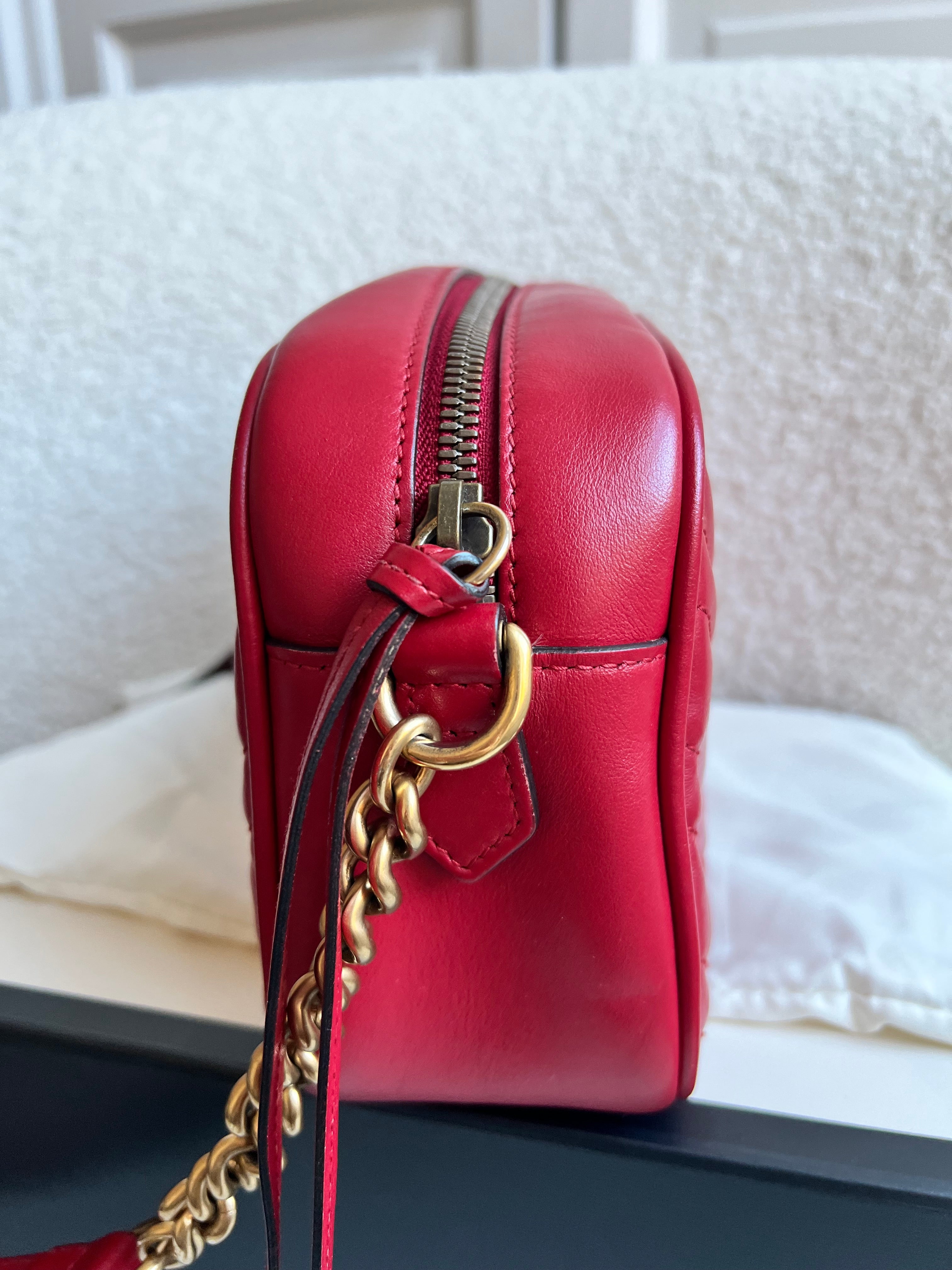 Gucci GG Red Marmont Small Shoulder Bag (RRP £1,440)
