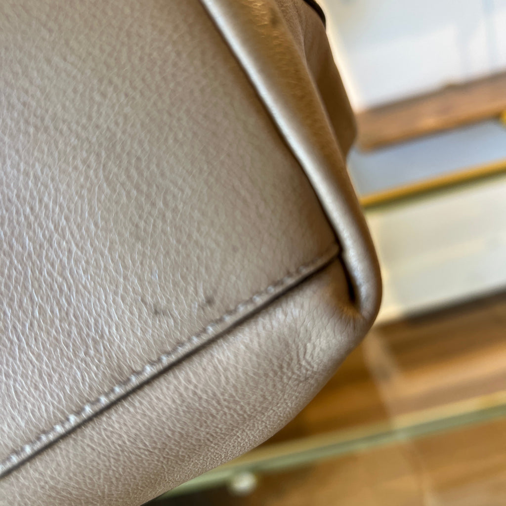 PRADA Argilla Glacé Calf Leather Beige Tote Bag