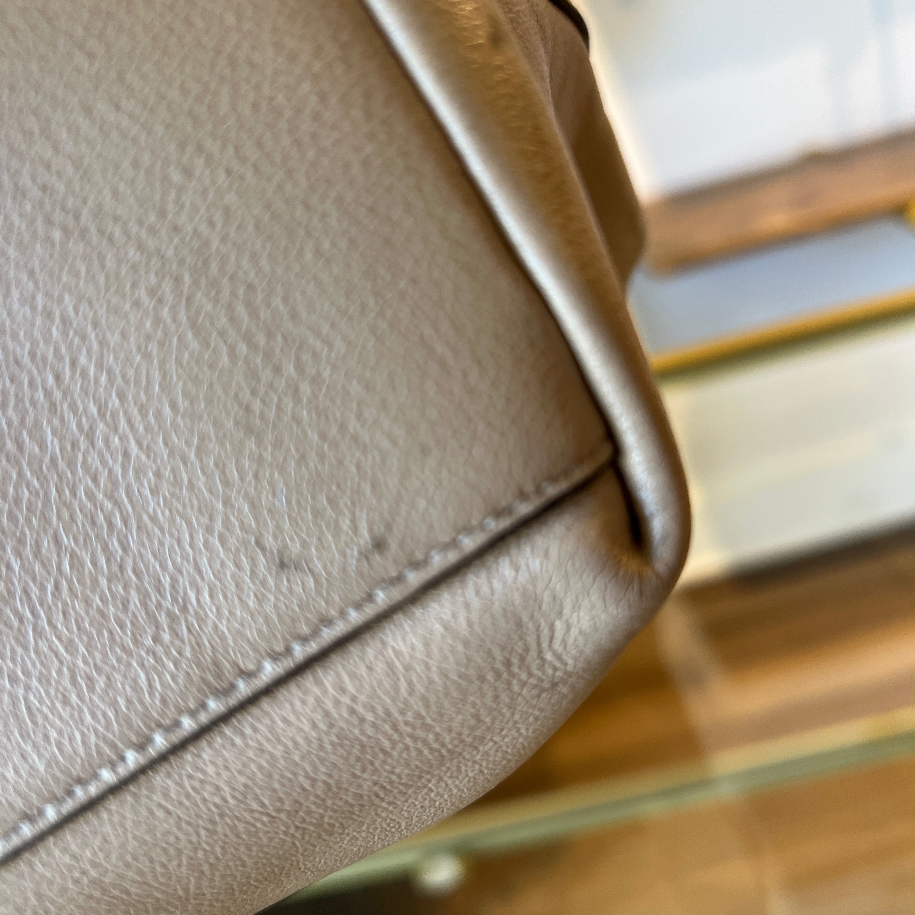 PRADA Argilla Glacé Calf Leather Beige Tote Bag