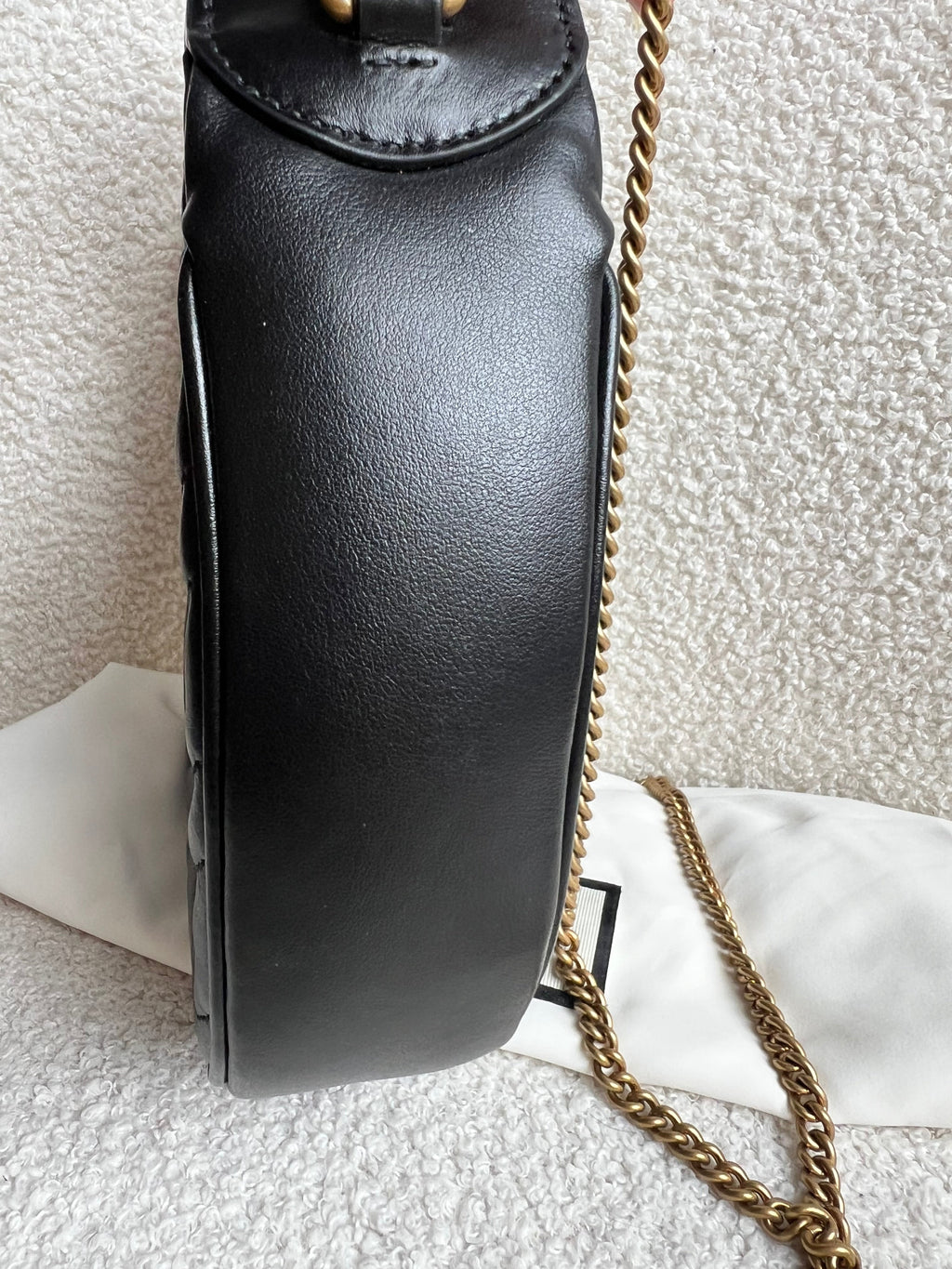 Gucci GG Black Mini Half Moon Marmont Shoulder Bag (RRP £1160)