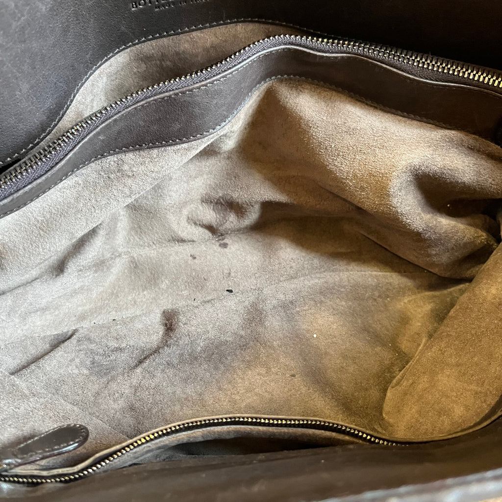 BOTTEGA VENETA Brown Mixed Leather Intrecciato Tote Bag